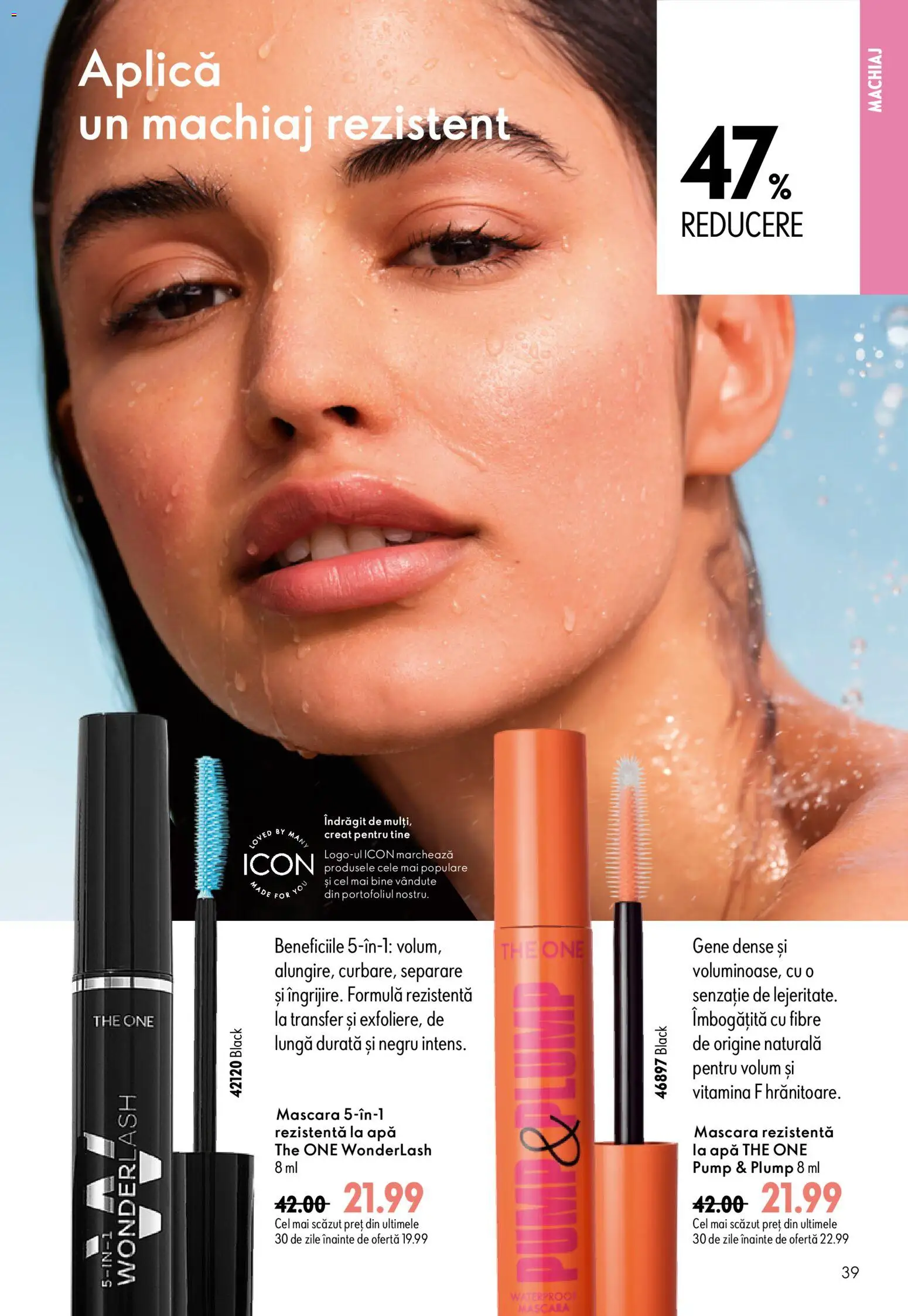 Catalog Oriflame 29 Iulie - 17 August 2026 | Pagina 39 | Produse: Machiaj, Mascara, Apă