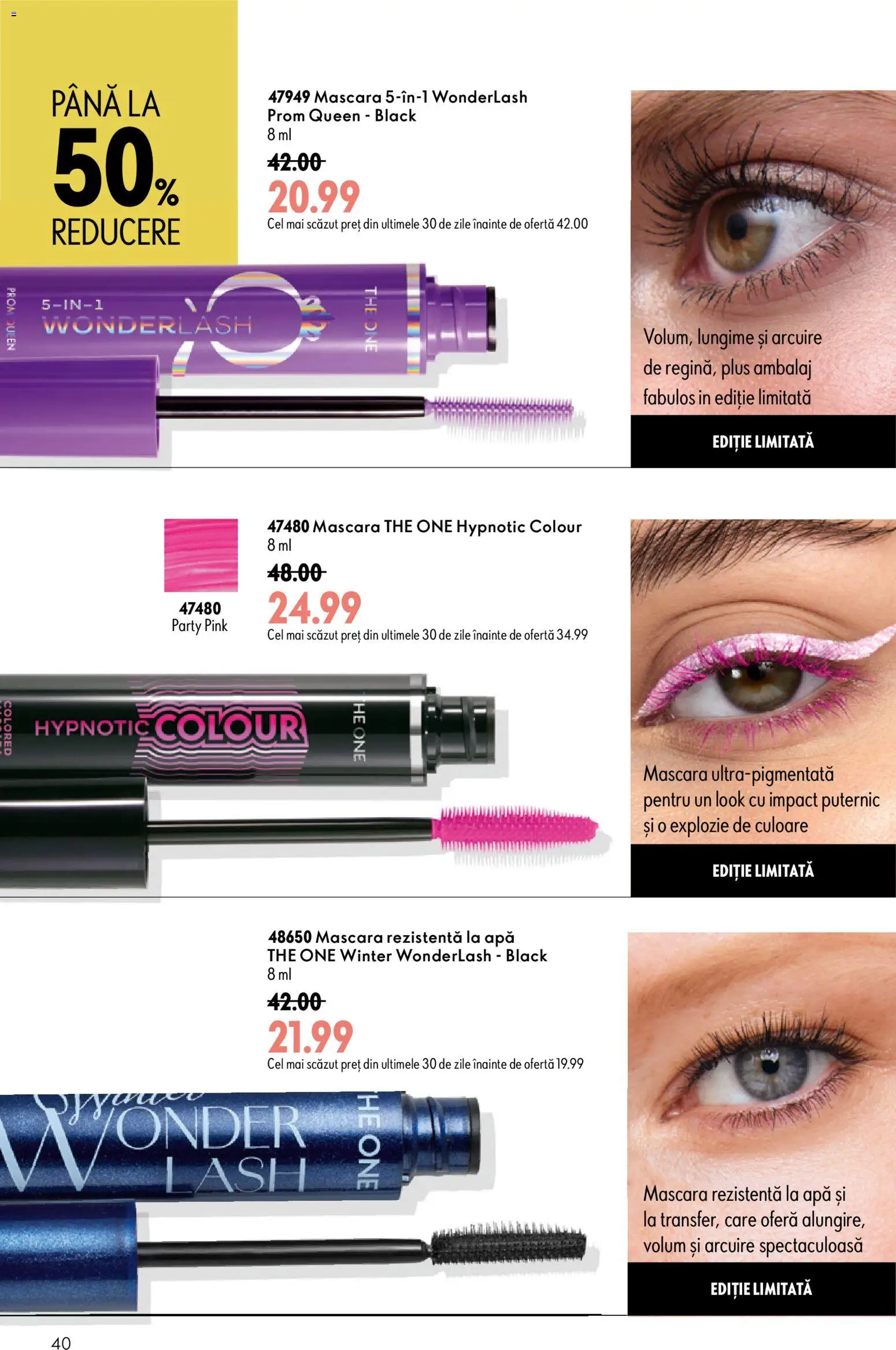 Catalog Oriflame 29 Iulie - 17 August 2026 | Pagina 40 | Produse: Mascara, Peluş Köpek Yatağı, Apă