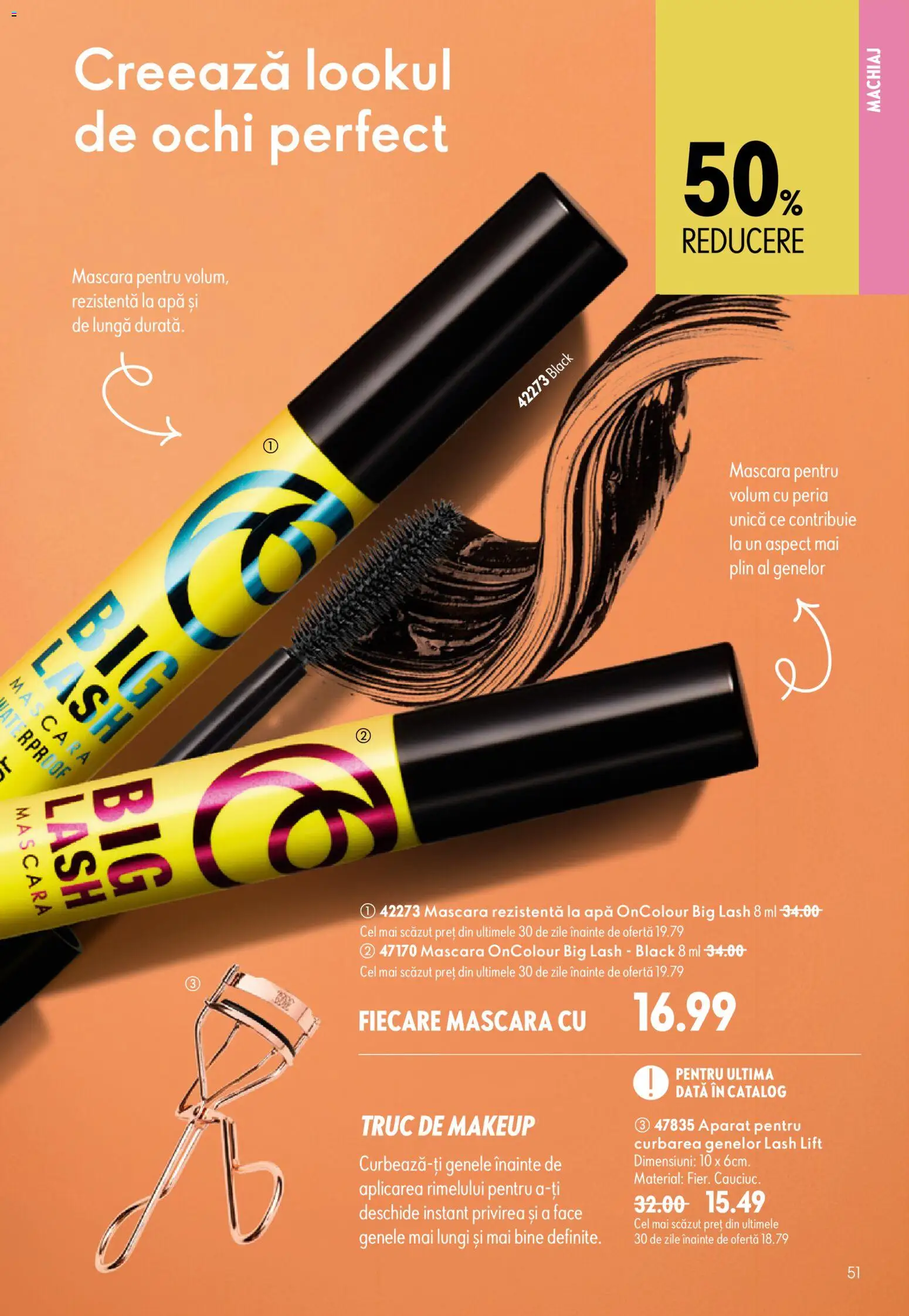 Catalog Oriflame 29 Iulie - 17 August 2026 | Pagina 51 | Produse: Machiaj, Mascara, Apă