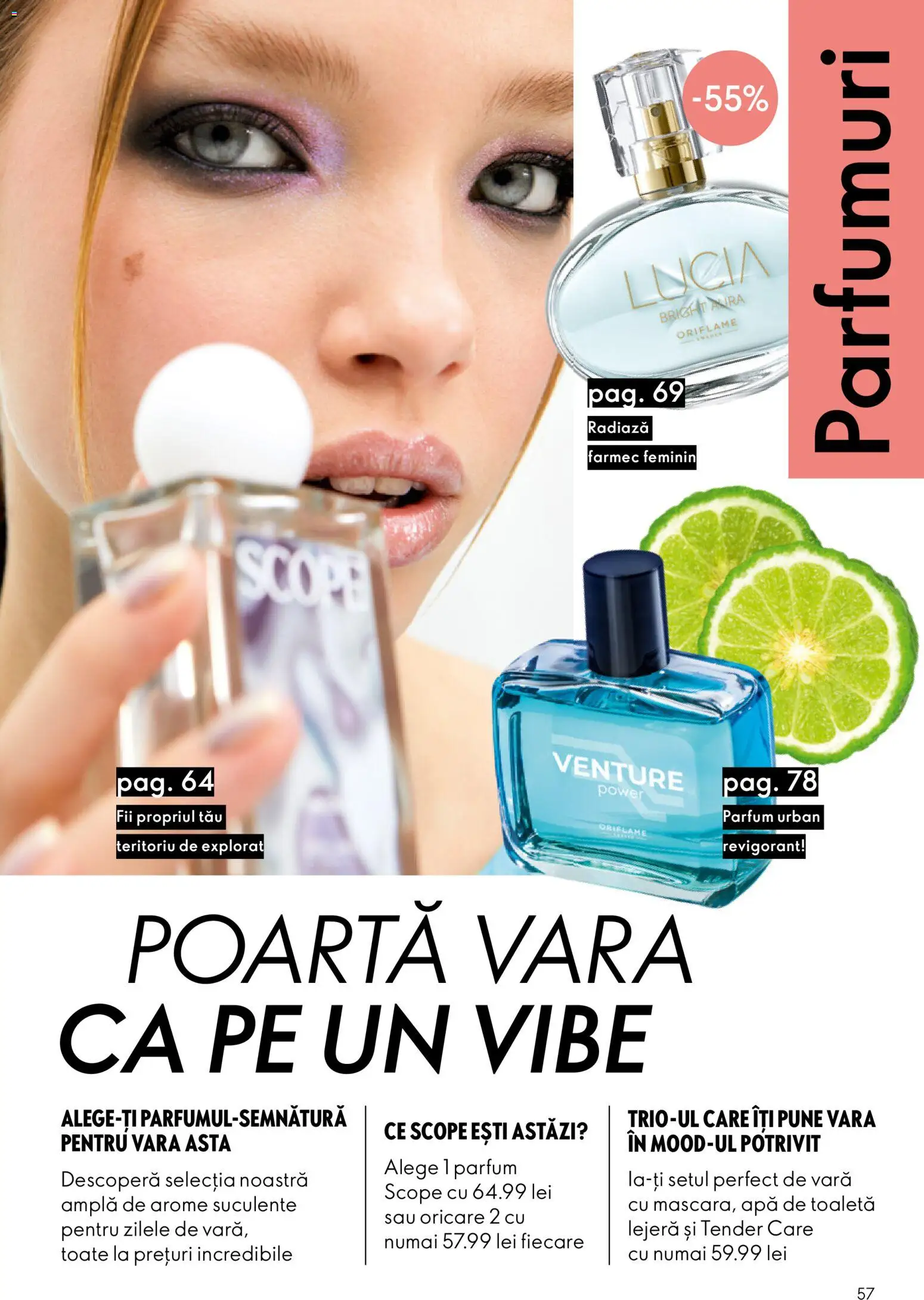 Catalog Oriflame 29 Iulie - 17 August 2026 | Pagina 57 | Produse: Toaletă, Parfum, Apă de toaletă, Apă
