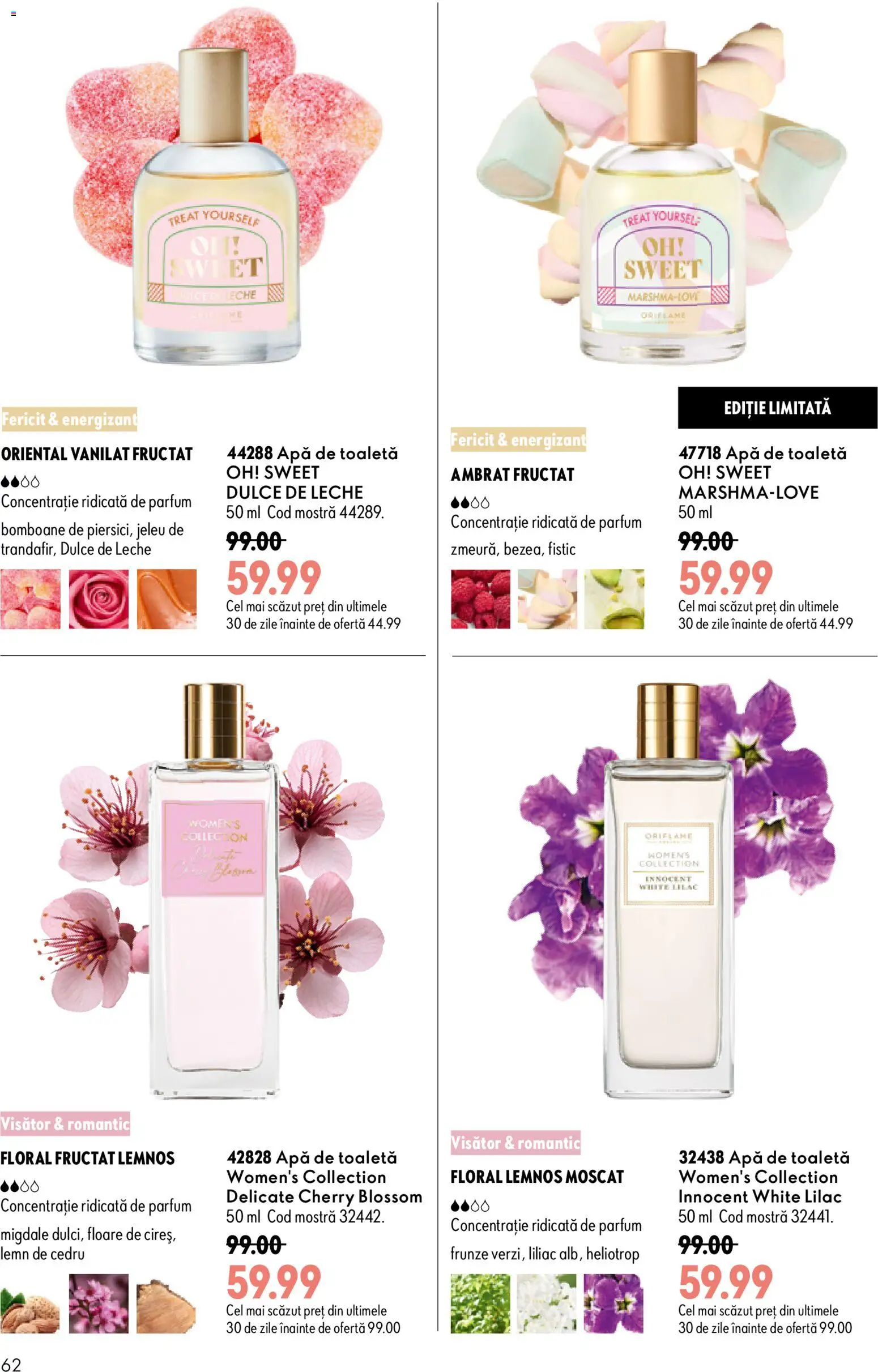 Catalog Oriflame 29 Iulie - 17 August 2026 | Pagina 62 | Produse: Apă de toaletă, Migdale, Bomboane, Apă