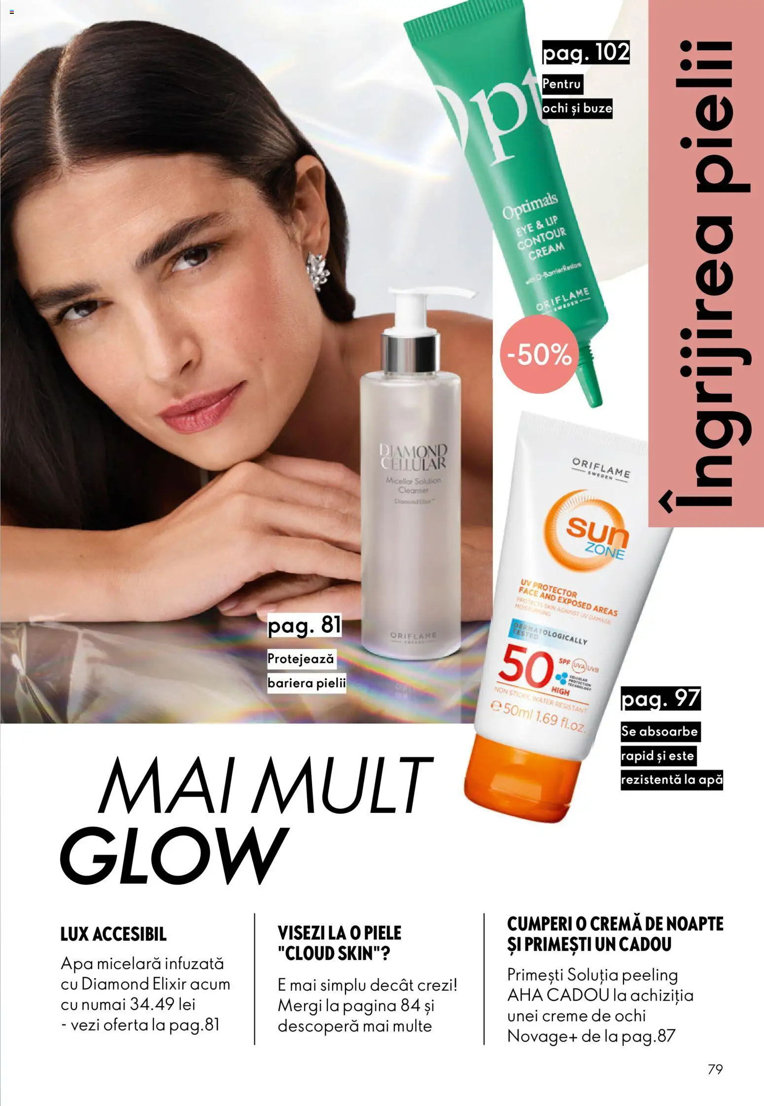Catalog Oriflame 29 Iulie - 17 August 2026 | Pagina 79 | Produse: Elixir, Cremă, Apă micelară, Apă