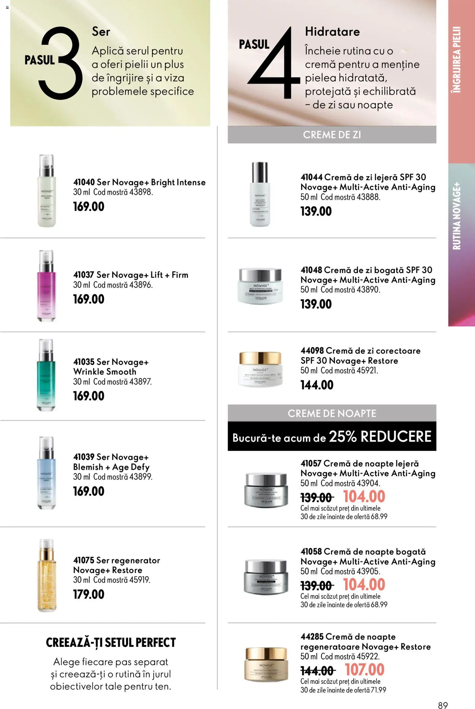 Catalog Oriflame 29 Iulie - 17 August 2026 | Pagina 89 | Produse: Cremă de zi, Cremă de noapte, Cremă
