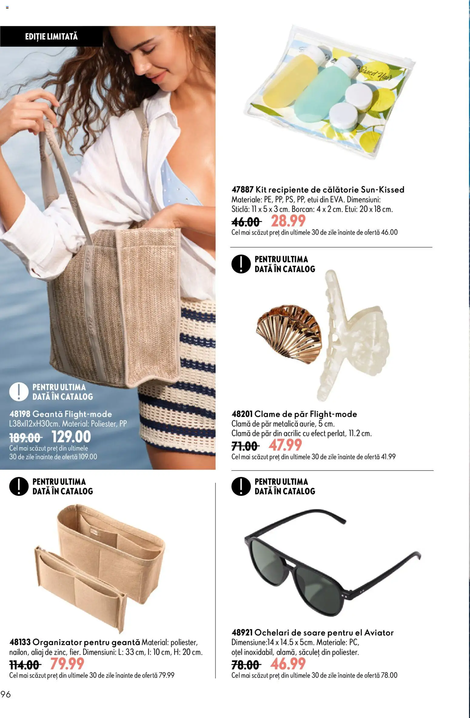 Catalog Oriflame 29 Iulie - 17 August 2026 | Pagina 96 | Produse: Geantă, Ochelari de soare, Recipiente, Borcan