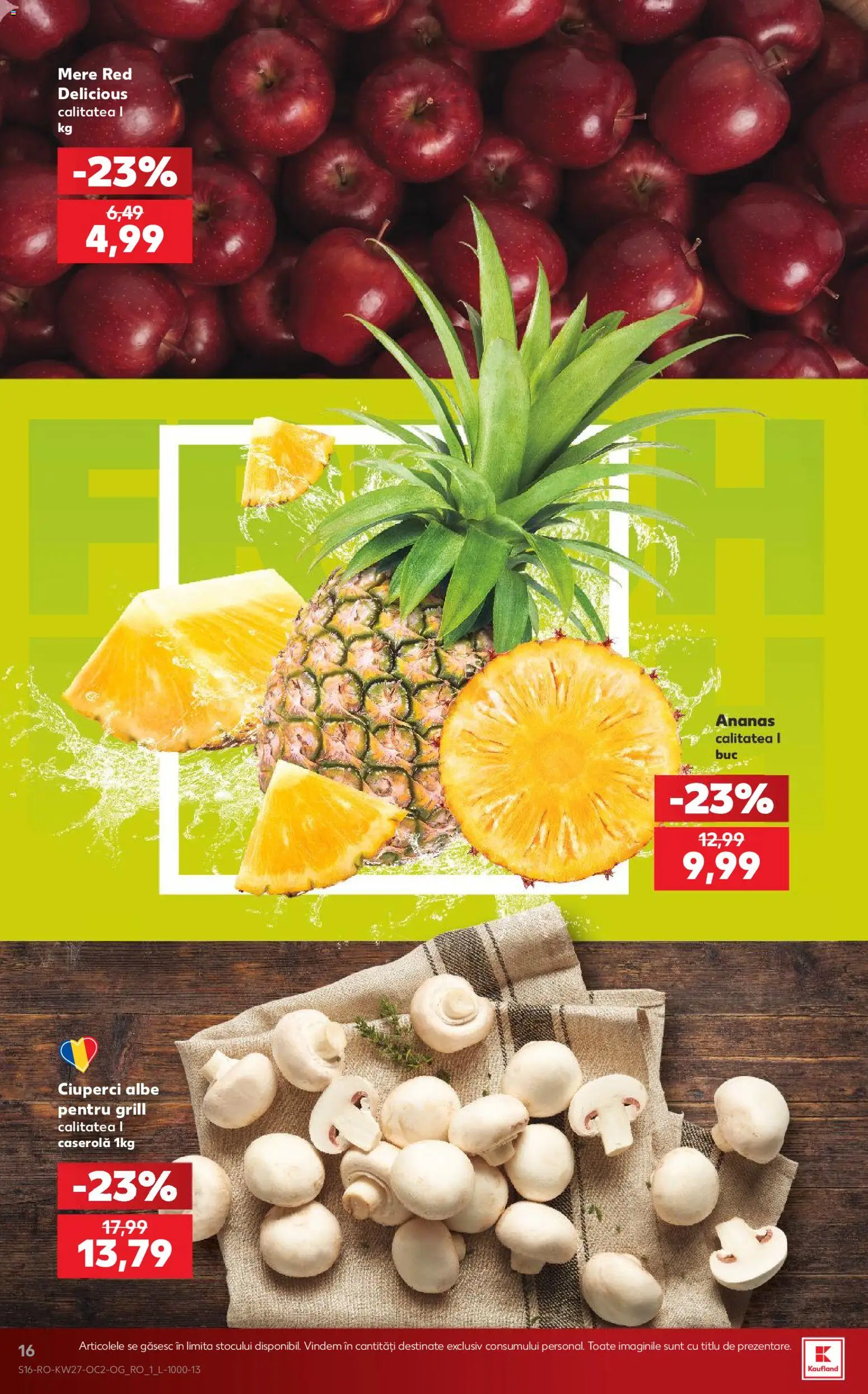 Catalog Kaufland 1 - 6 Iulie 2026 | Pagina 16 | Produse: Grill, Ciuperci, Mere, Ananas