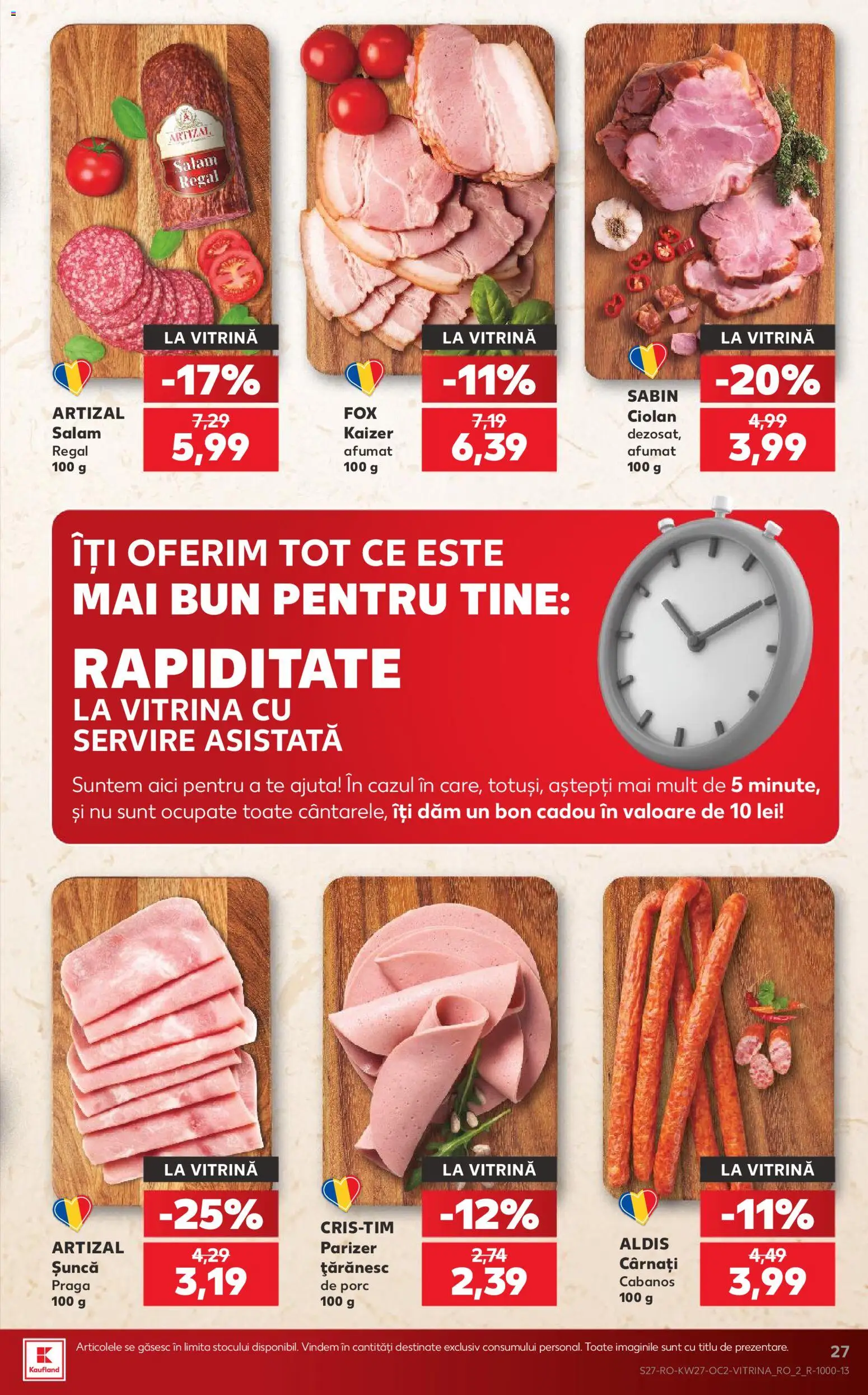 Catalog Kaufland 1 - 6 Iulie 2026 | Pagina 27 | Produse: Vitrină, Salam, Șuncă, Cârnați