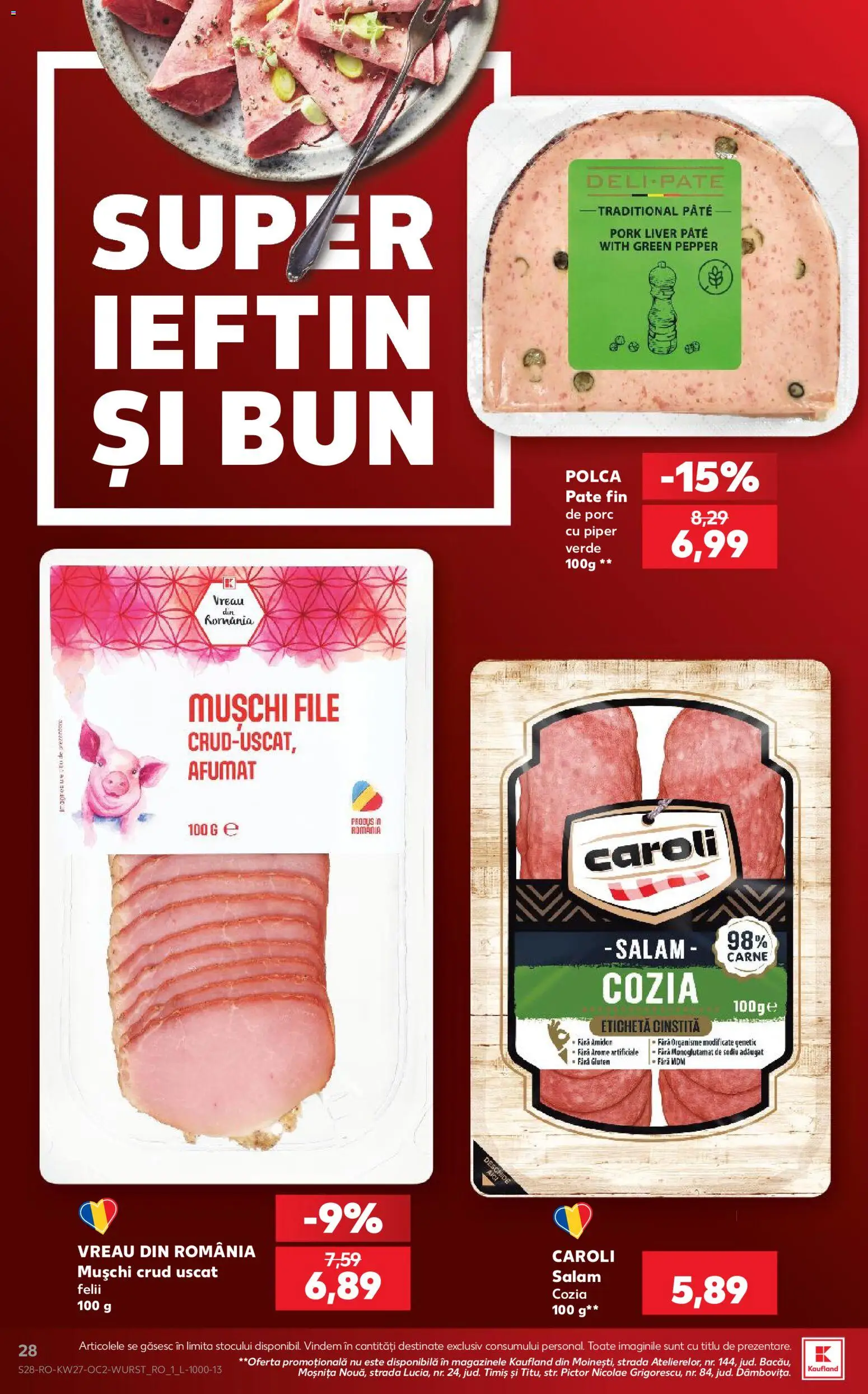 Catalog Kaufland 1 - 6 Iulie 2026 | Pagina 28 | Produse: Pate, Salam, Piper
