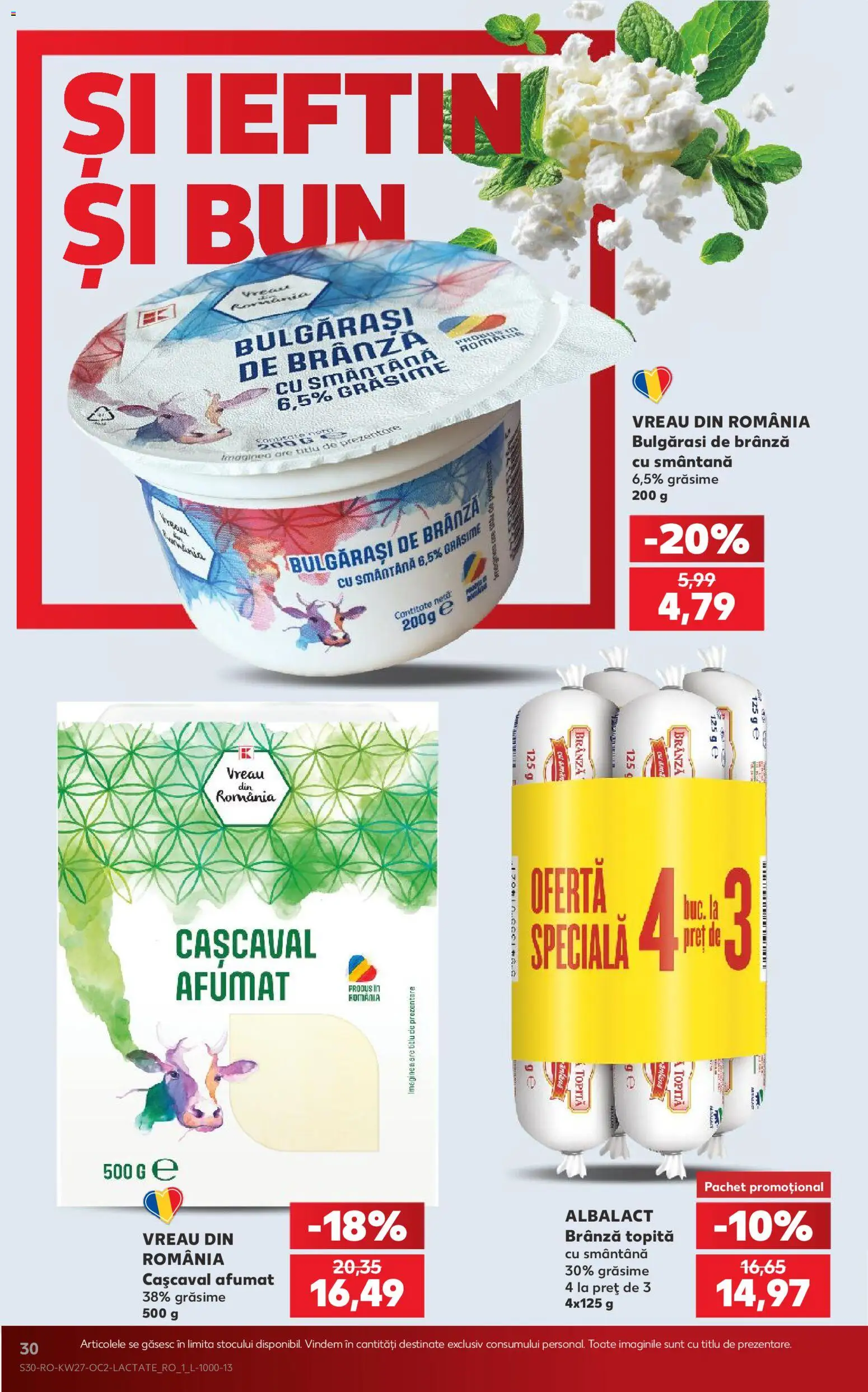 Catalog Kaufland 1 - 6 Iulie 2026 | Pagina 30 | Produse: Cașcaval, Brânză, Smântână