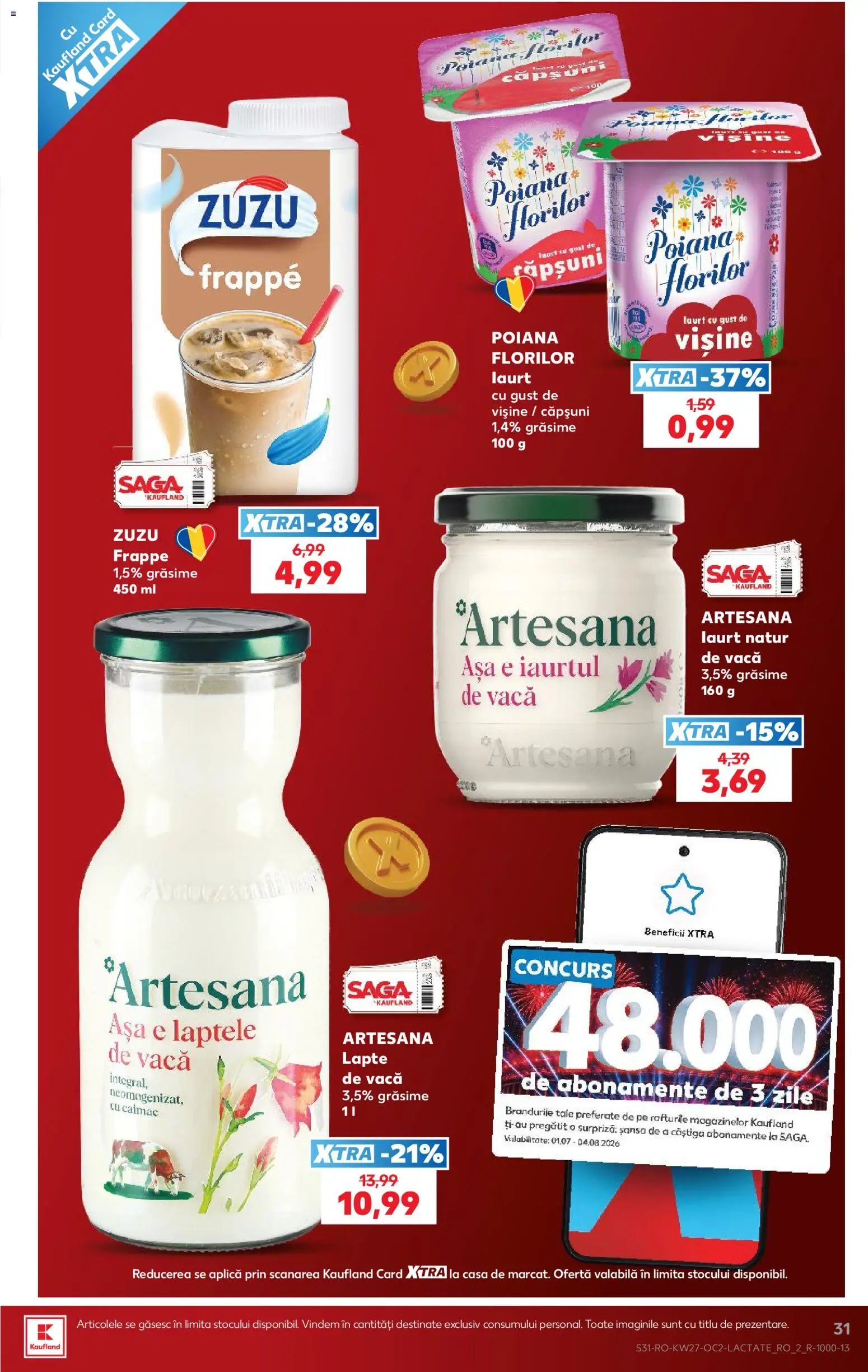 Catalog Kaufland 1 - 6 Iulie 2026 | Pagina 31 | Produse: Lapte, Căpșuni