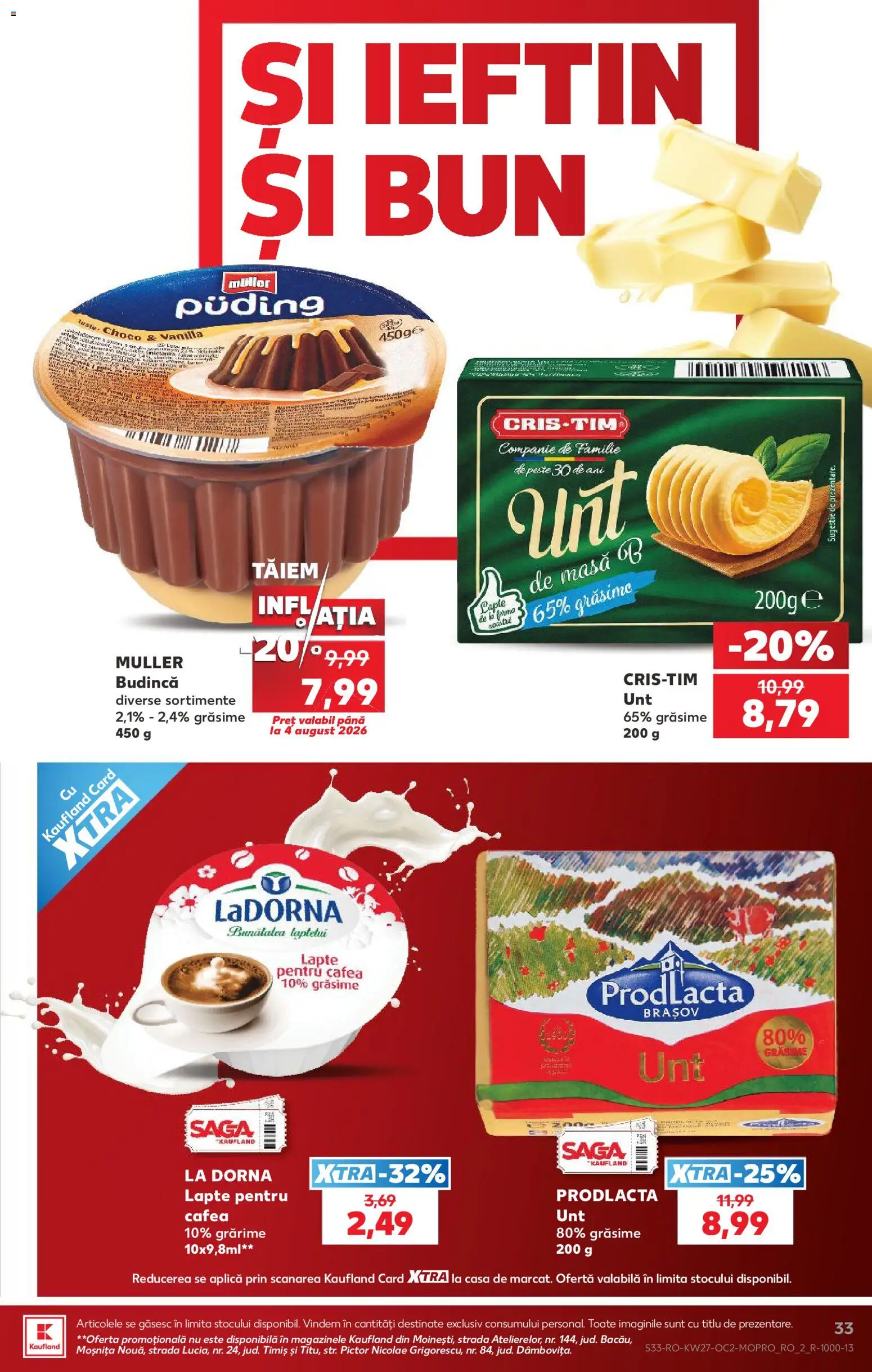 Catalog Kaufland 1 - 6 Iulie 2026 | Pagina 33 | Produse: Masă, Lapte, Cafea, Pește