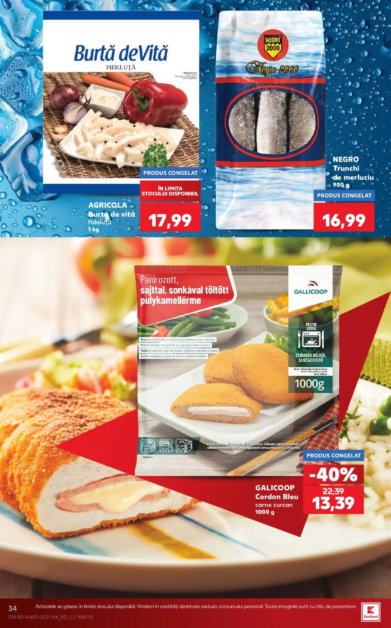 Catalog Kaufland 1 - 6 Iulie 2026 | Pagina 34 | Produse: Cordon bleu, Cașcaval