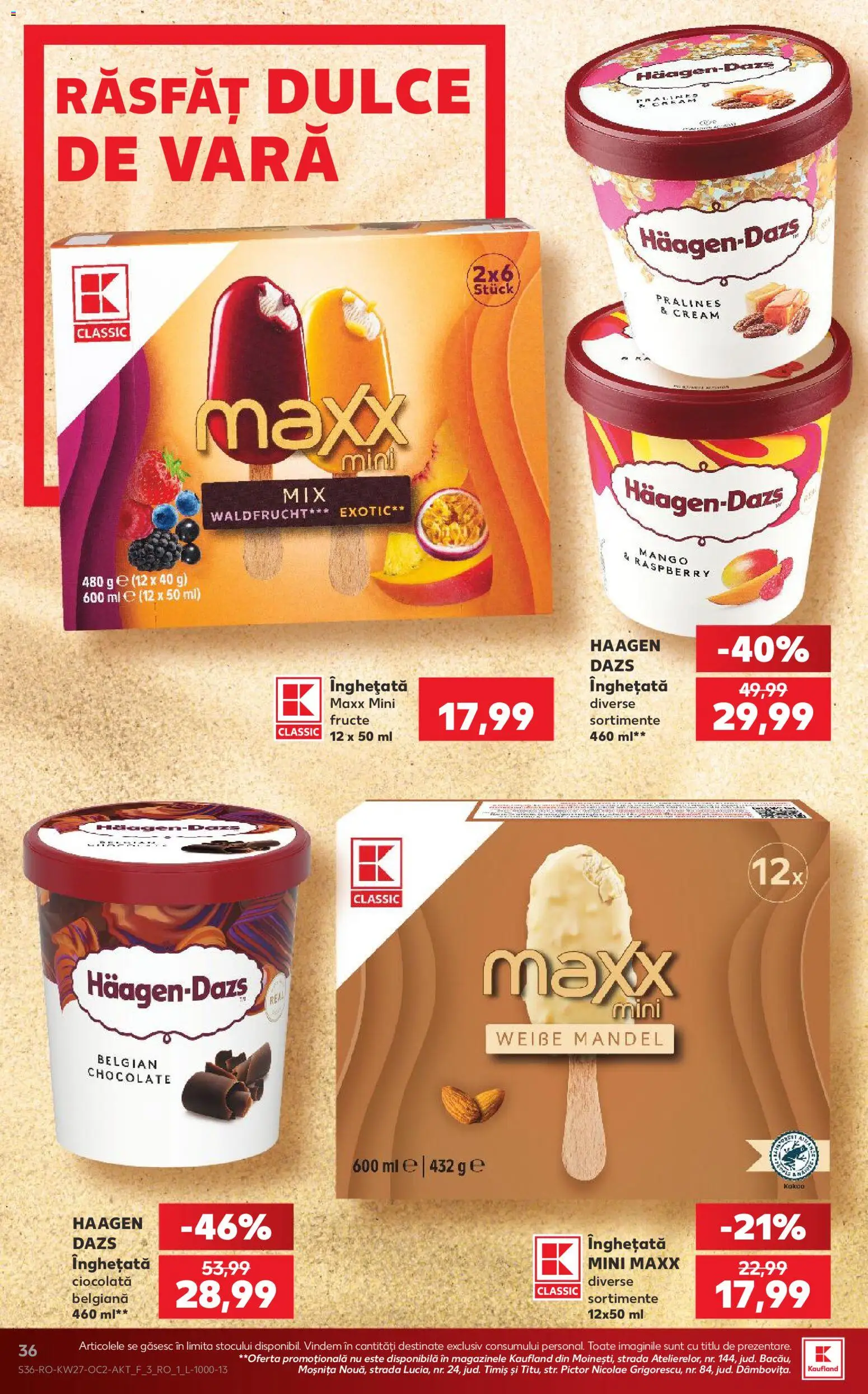 Catalog Kaufland 1 - 6 Iulie 2026 | Pagina 36 | Produse: Ciocolată, Înghețată, Fructe, Mango