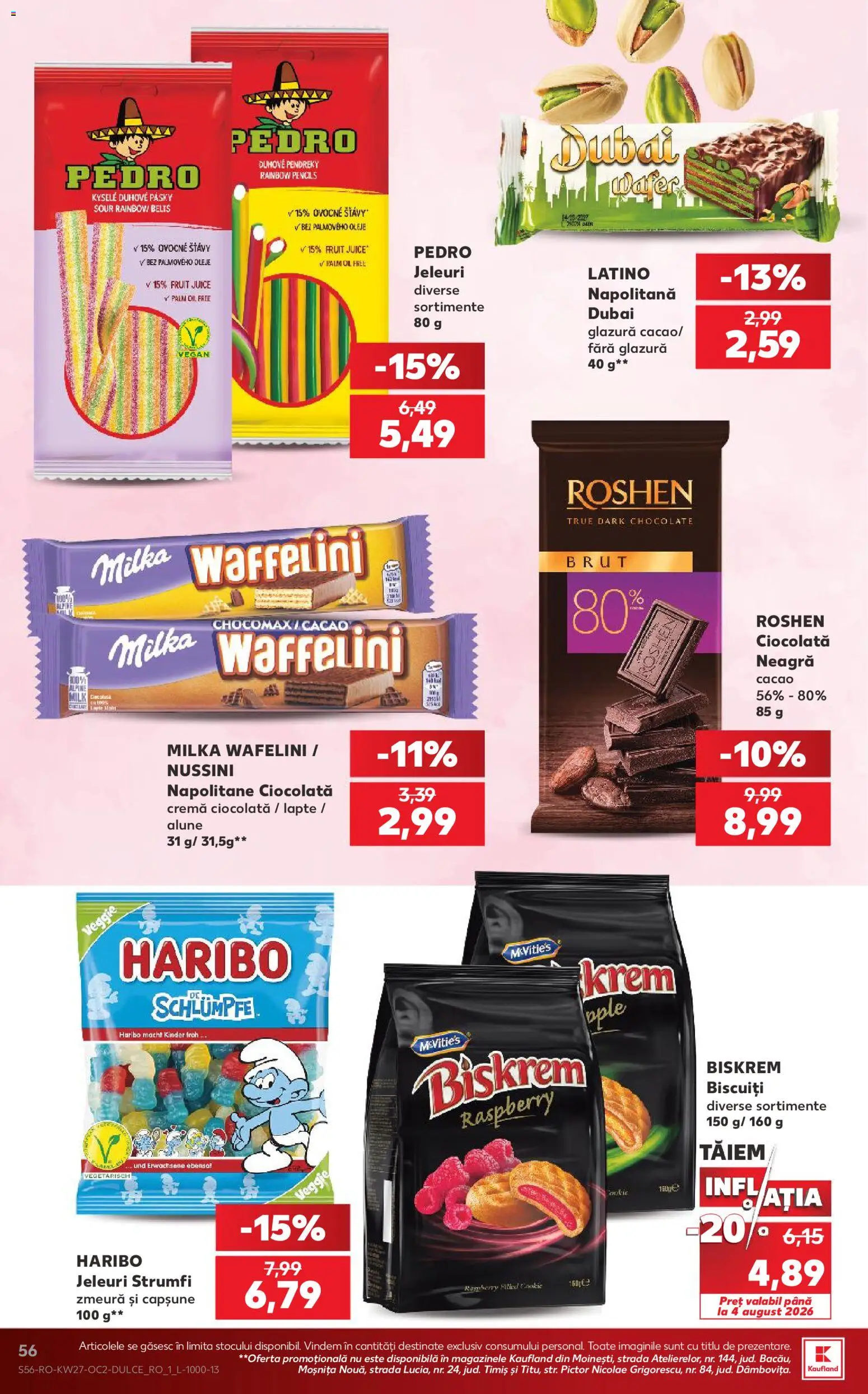 Catalog Kaufland 1 - 6 Iulie 2026 | Pagina 56 | Produse: Napolitane, Alune, Ciocolată, Jeleuri