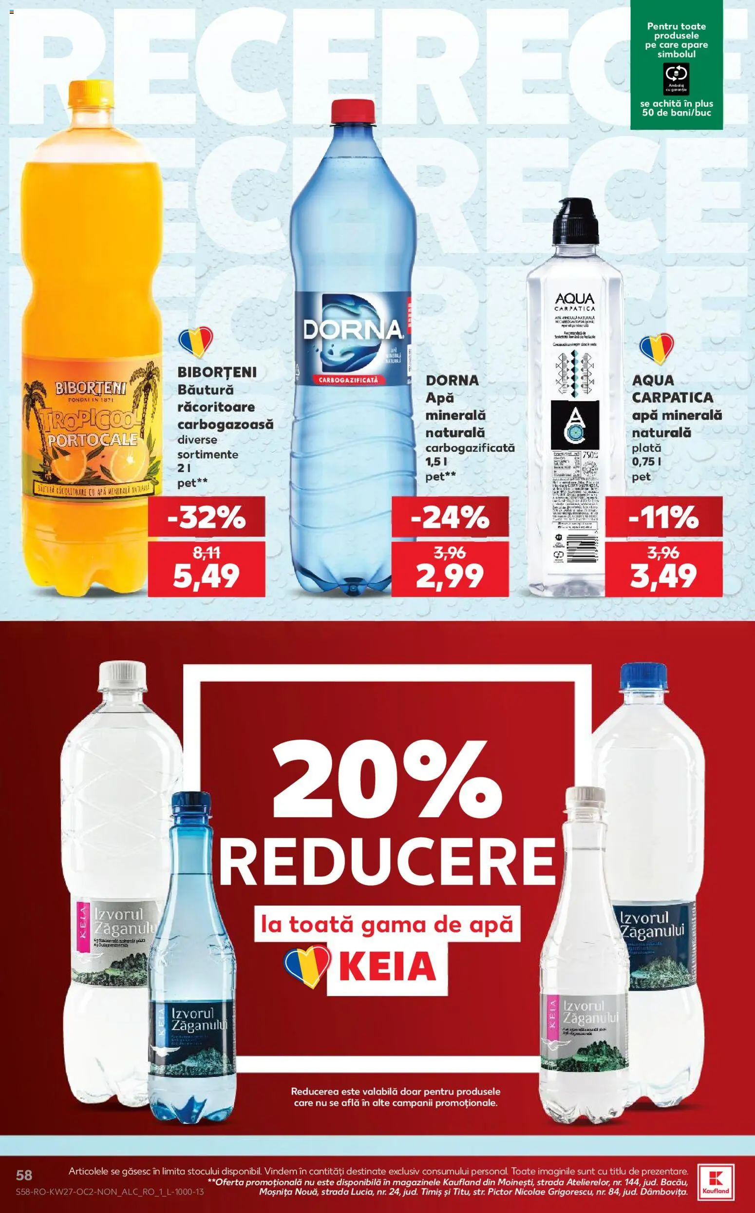 Catalog Kaufland 1 - 6 Iulie 2026 | Pagina 58 | Produse: Yazı tahtası kalemi, Portocale, Apă