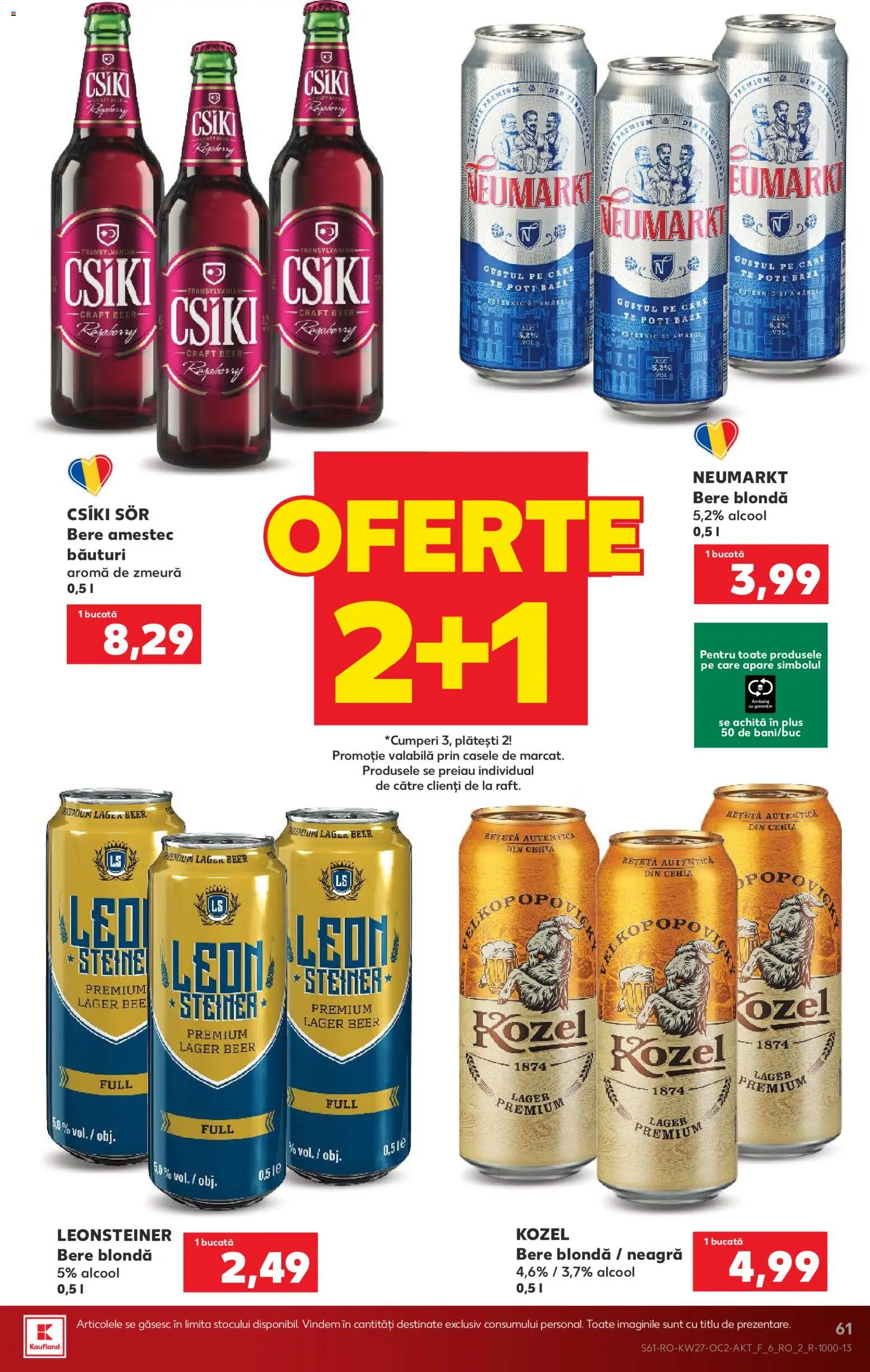 Catalog Kaufland 1 - 6 Iulie 2026 | Pagina 61 | Produse: Zmeură, Bere