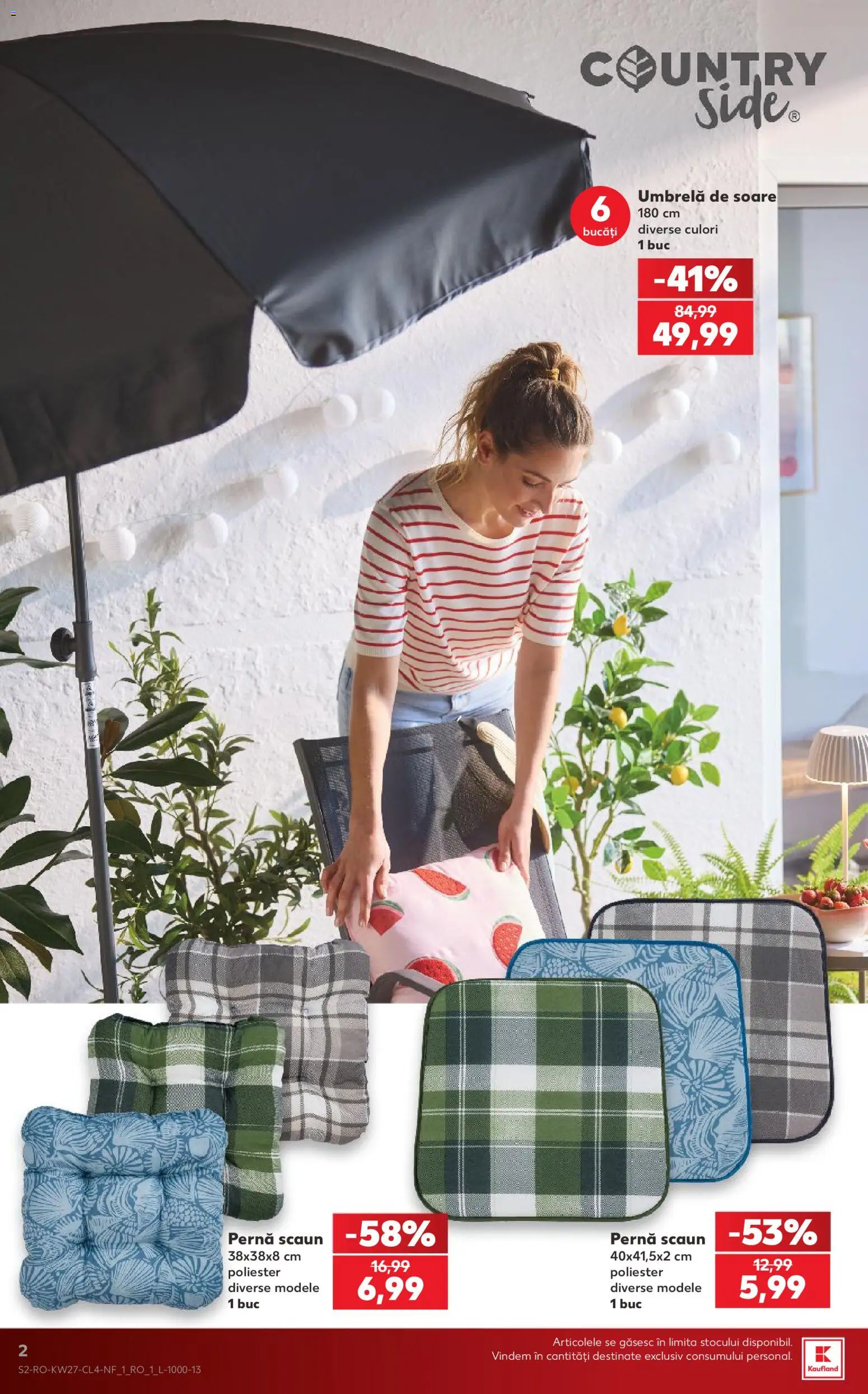 Catalog Kaufland 1 - 6 Iulie 2026 | Pagina 2 | Produse: Umbrelă, Pernă scaun, Pernă, Scaun