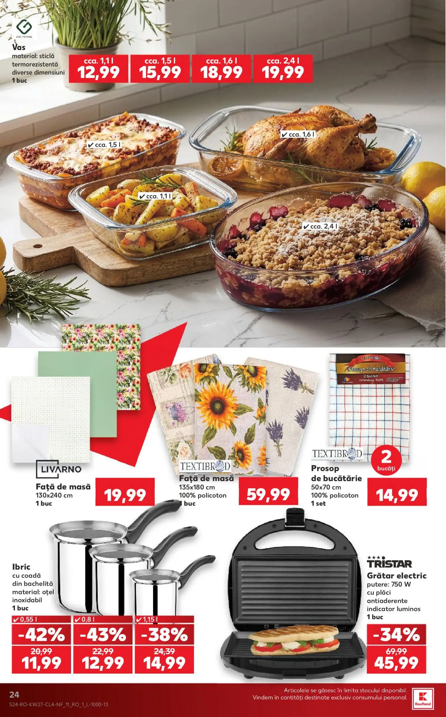 Catalog Kaufland 1 - 6 Iulie 2026 | Pagina 24 | Produse: Față de masă, Grătar, Masă, Bucătărie