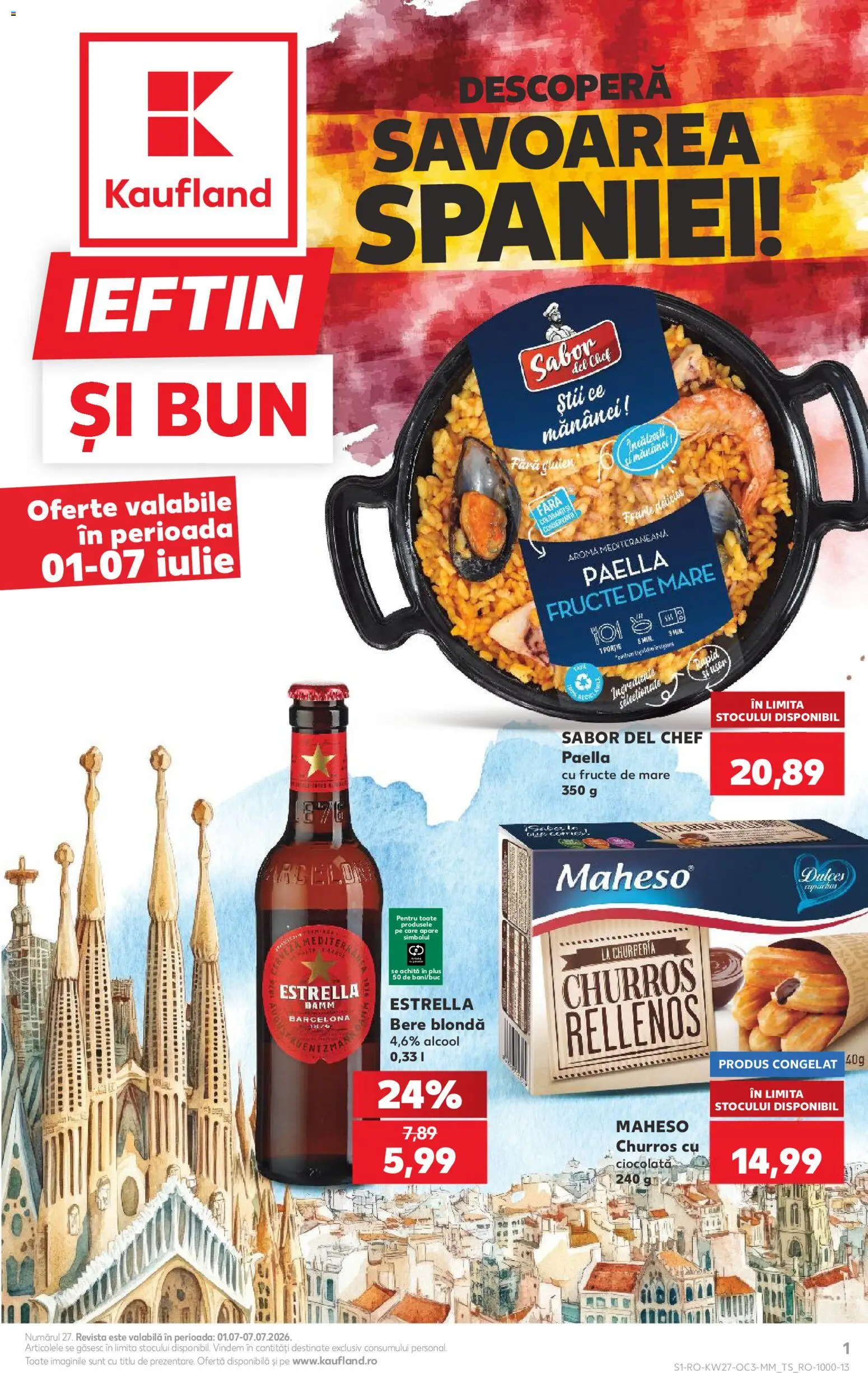 Catalog Kaufland 1 - 6 Iulie 2026 | Pagina 1 | Produse: Ciocolată, Bere, Fructe, Fructe De Mare