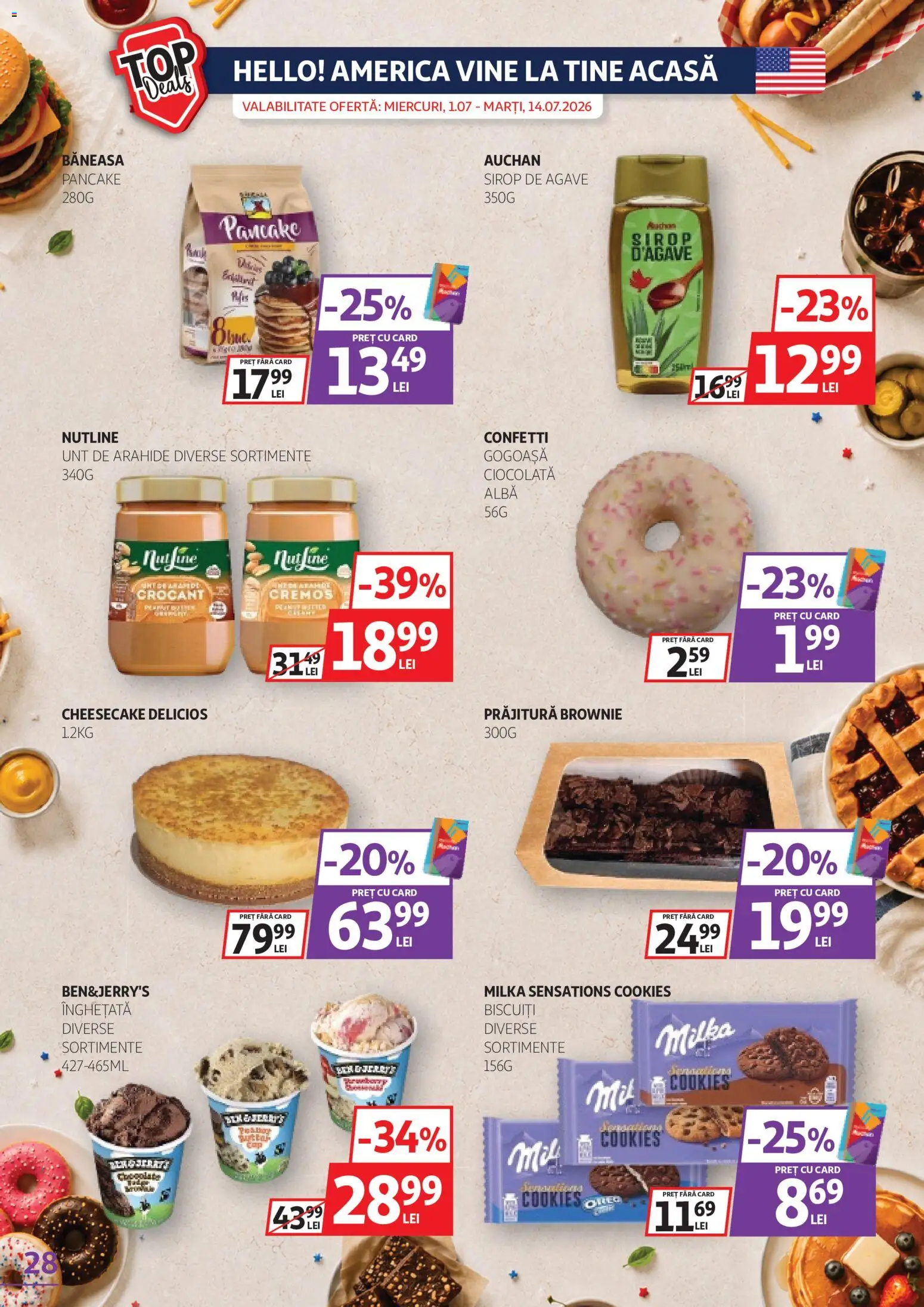 Catalog Auchan 1 - 13 Iulie 2026 | Pagina 28 | Produse: Divan, Unt de arahide, Biscuiți, Înghețată