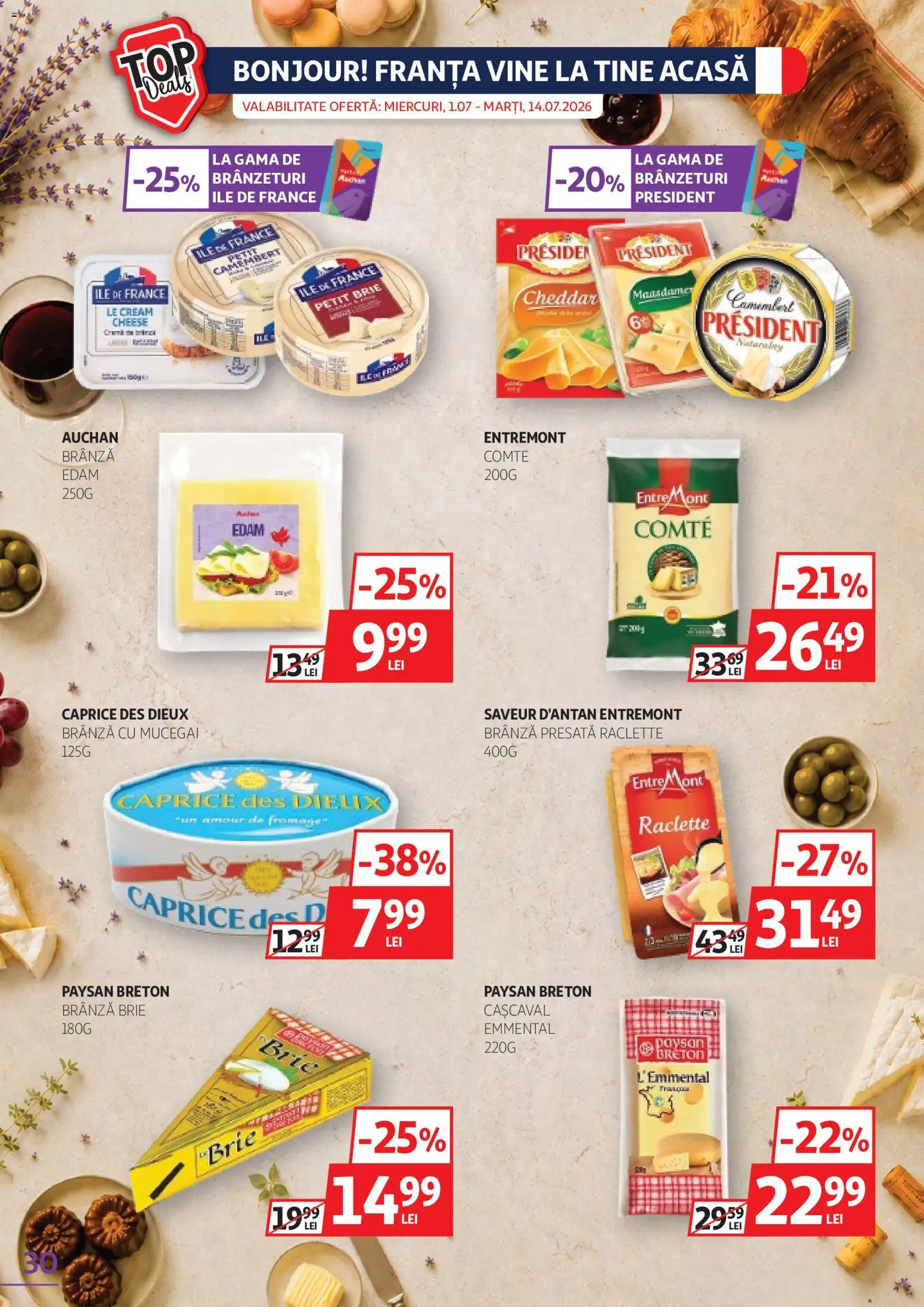 Catalog Auchan 1 - 13 Iulie 2026 | Pagina 30 | Produse: Cașcaval, Brânză, Brânză cu mucegai