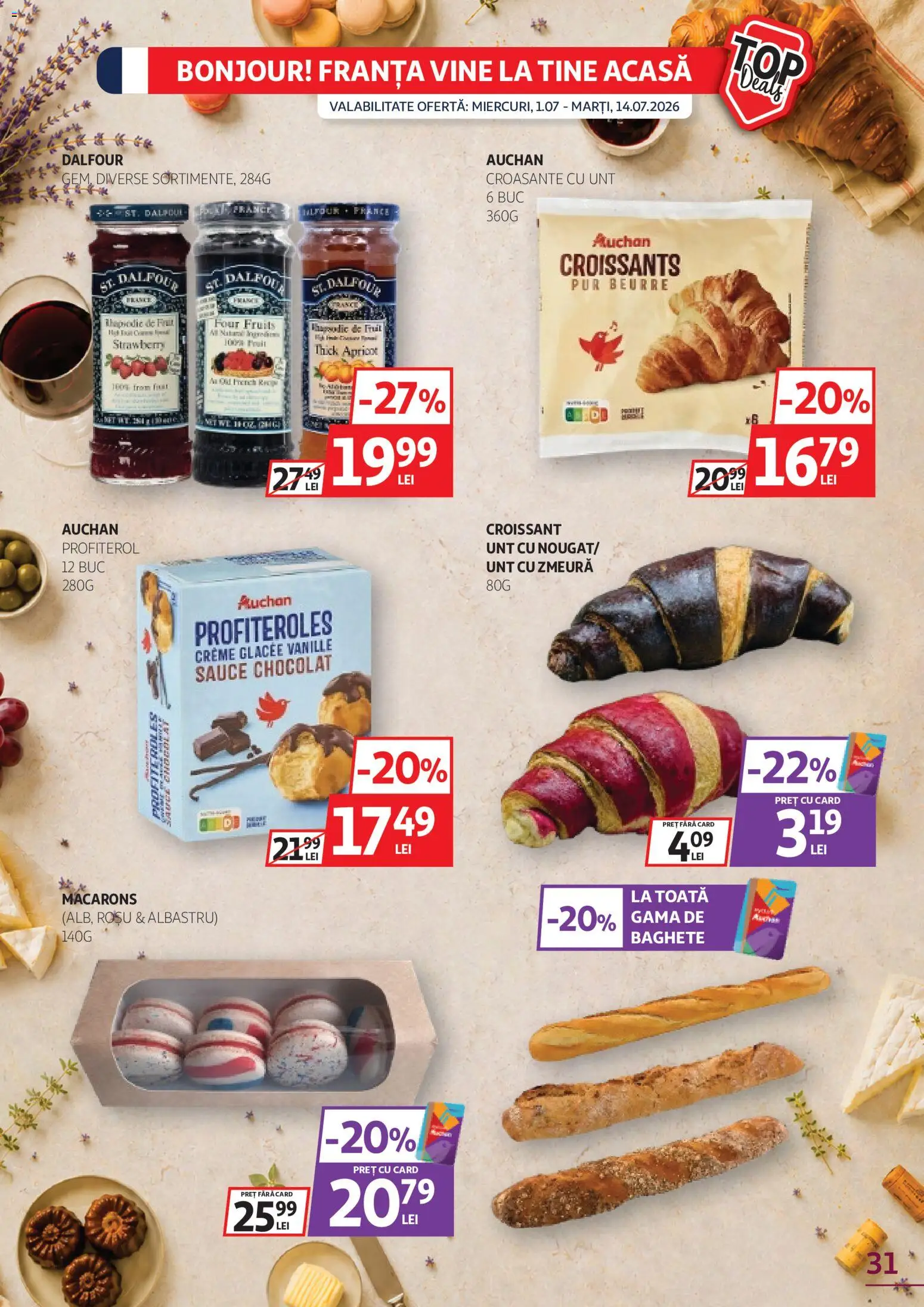 Catalog Auchan 1 - 13 Iulie 2026 | Pagina 31 | Produse: Zmeură, Unt, Macarons