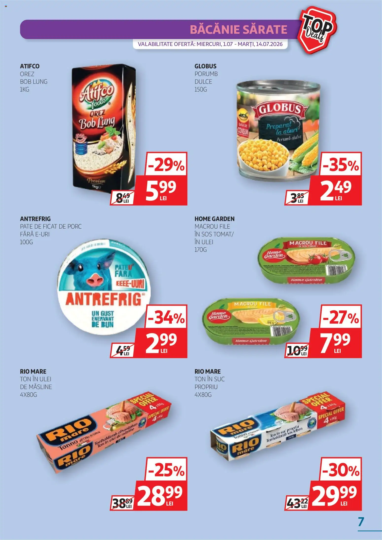 Catalog Auchan 1 - 13 Iulie 2026 | Pagina 7 | Produse: Pate, Suc, Porumb, Sos