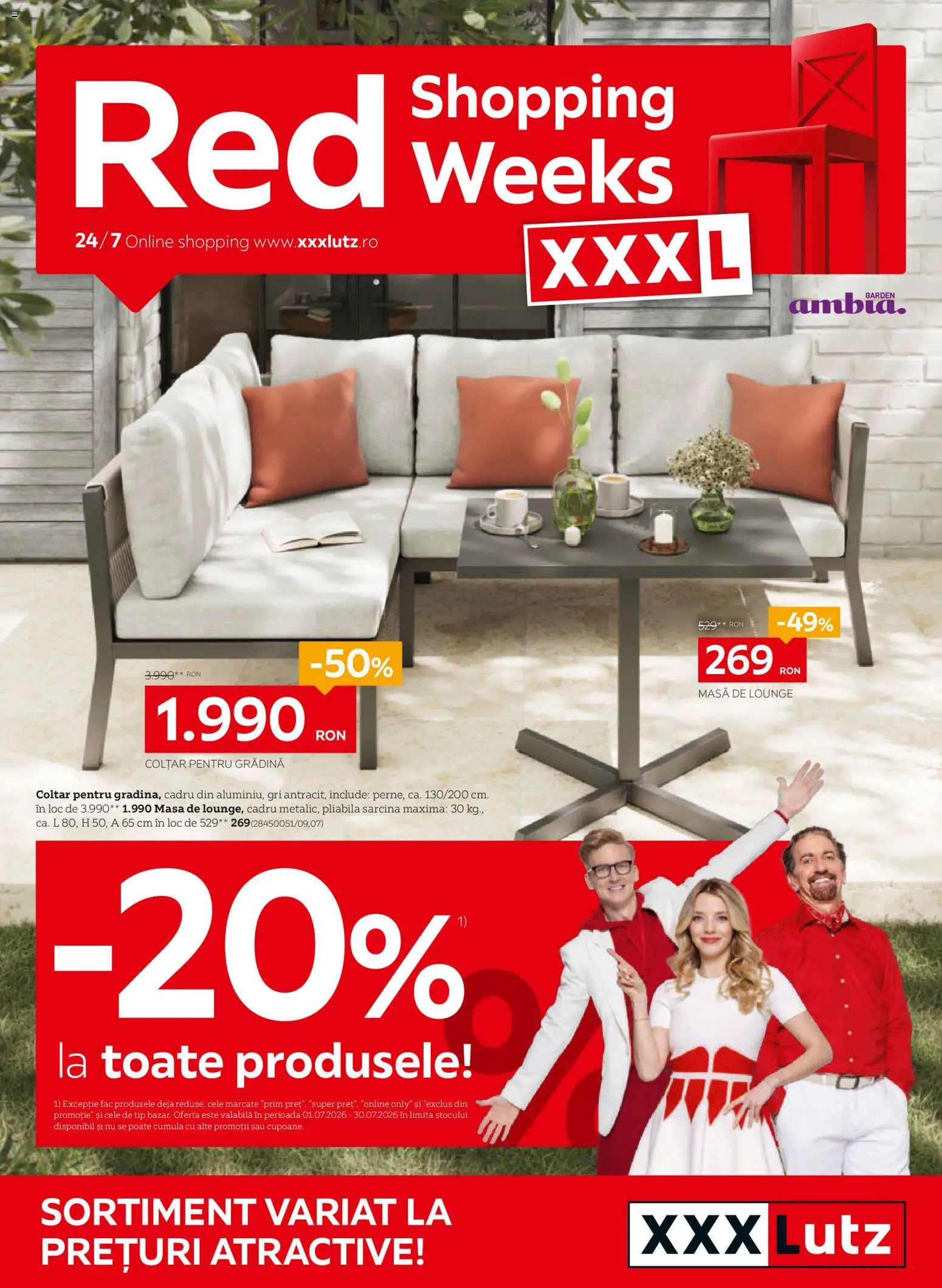 Catalog XXXLutz 29 Iunie - 1 August 2026 | Pagina 1 | Produse: Masă, Colțar