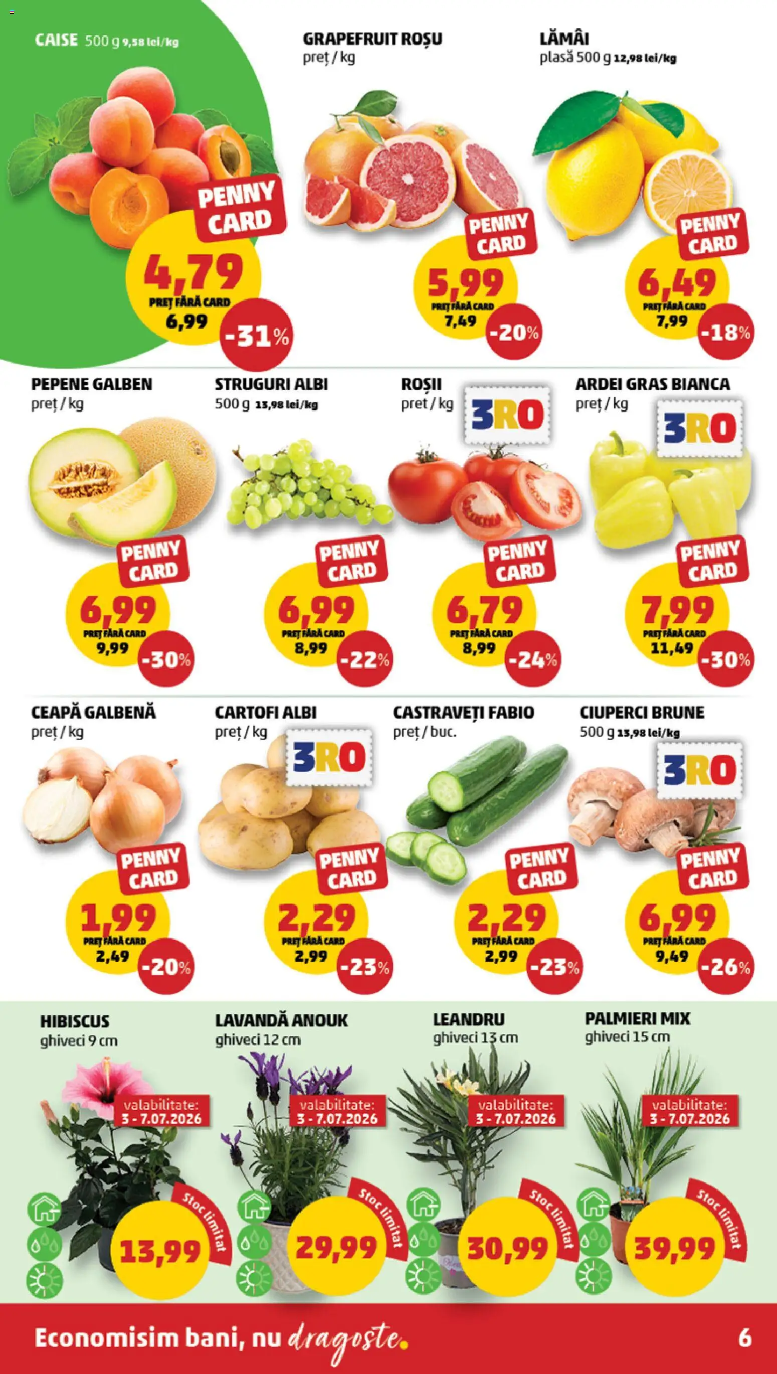 Catalog PENNY Market 1 - 6 Iulie 2026 | Pagina 6 | Produse: Struguri, Ceapă galbenă, Ghiveci, Castraveți