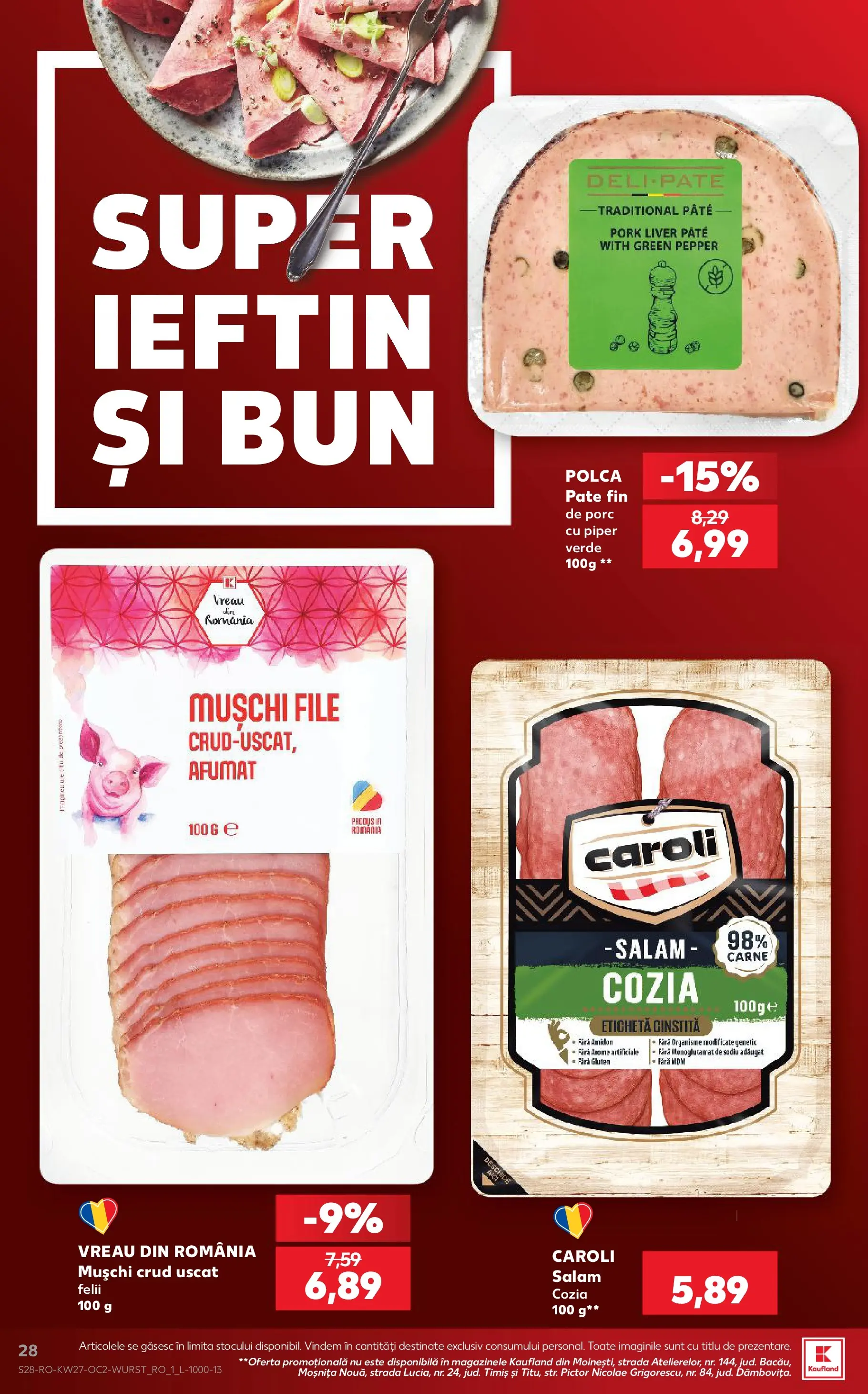 Catalog Kaufland 1 - 6 Iulie 2026 | Pagina 28 | Produse: Pate, Salam, Piper