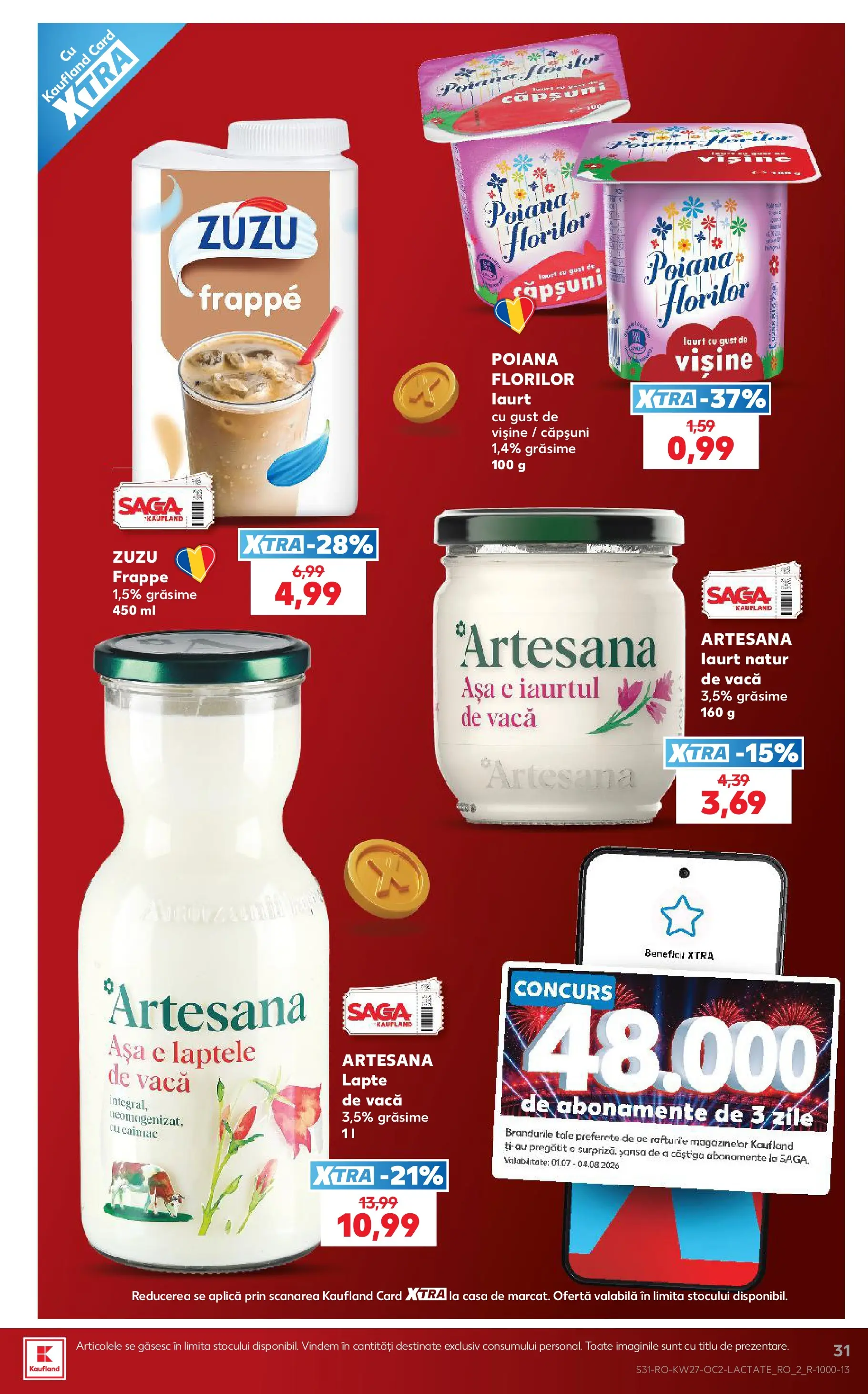 Catalog Kaufland 1 - 6 Iulie 2026 | Pagina 31 | Produse: Lapte, Căpșuni