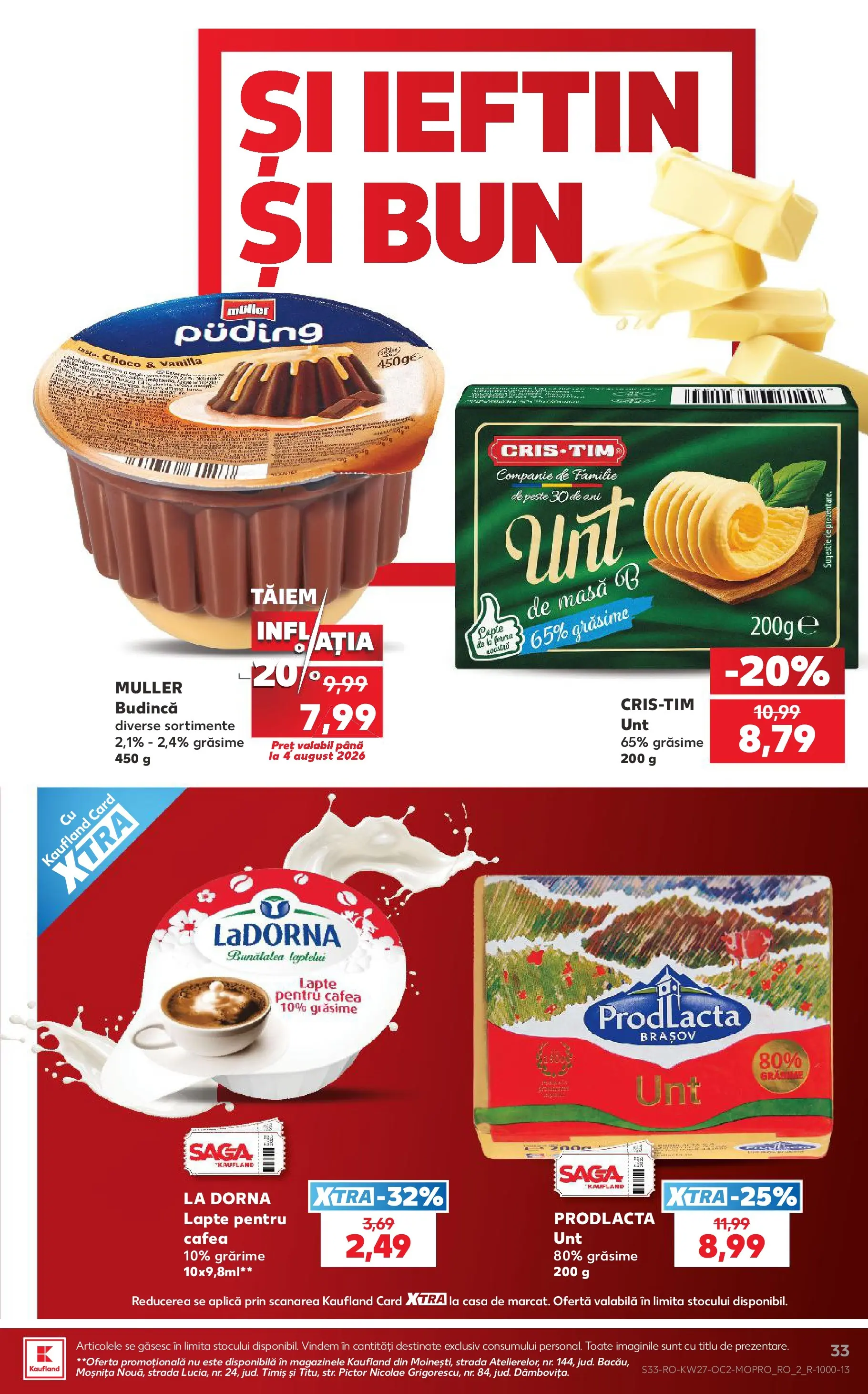 Catalog Kaufland 1 - 6 Iulie 2026 | Pagina 33 | Produse: Masă, Lapte, Cafea, Pește
