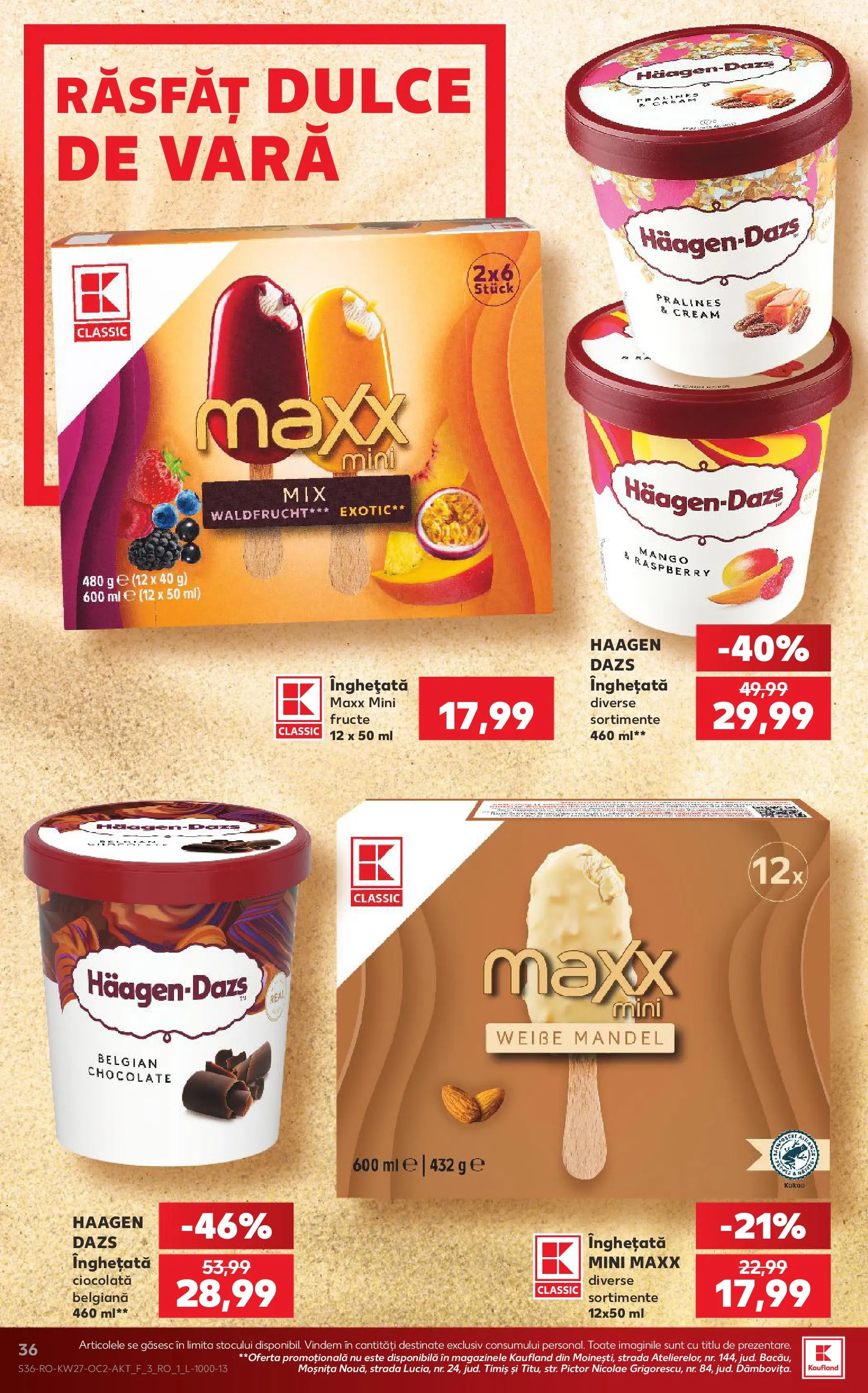 Catalog Kaufland 1 - 6 Iulie 2026 | Pagina 36 | Produse: Ciocolată, Înghețată, Fructe, Mango