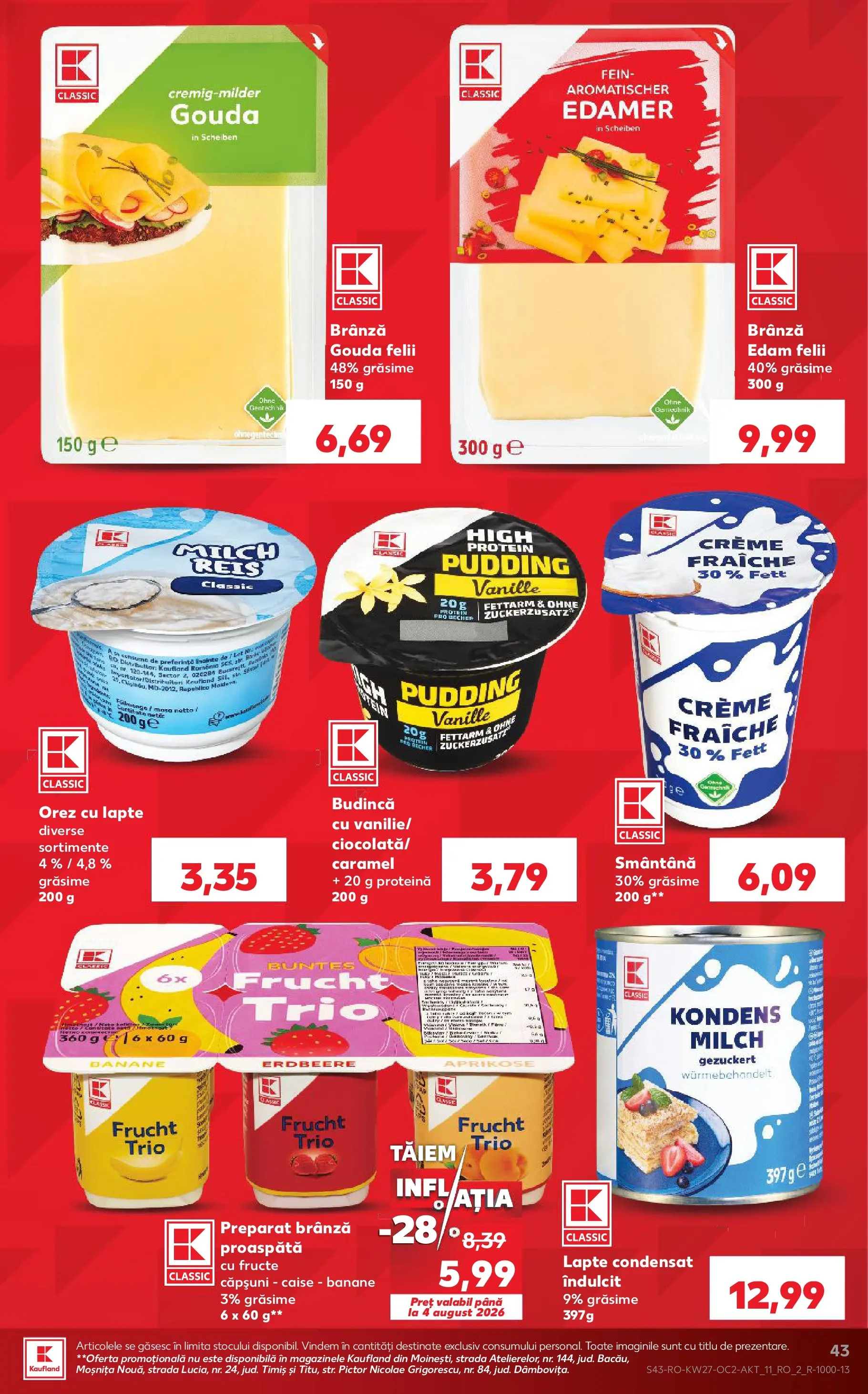 Catalog Kaufland 1 - 6 Iulie 2026 | Pagina 43 | Produse: Gem, Lapte, Brânză, Banane