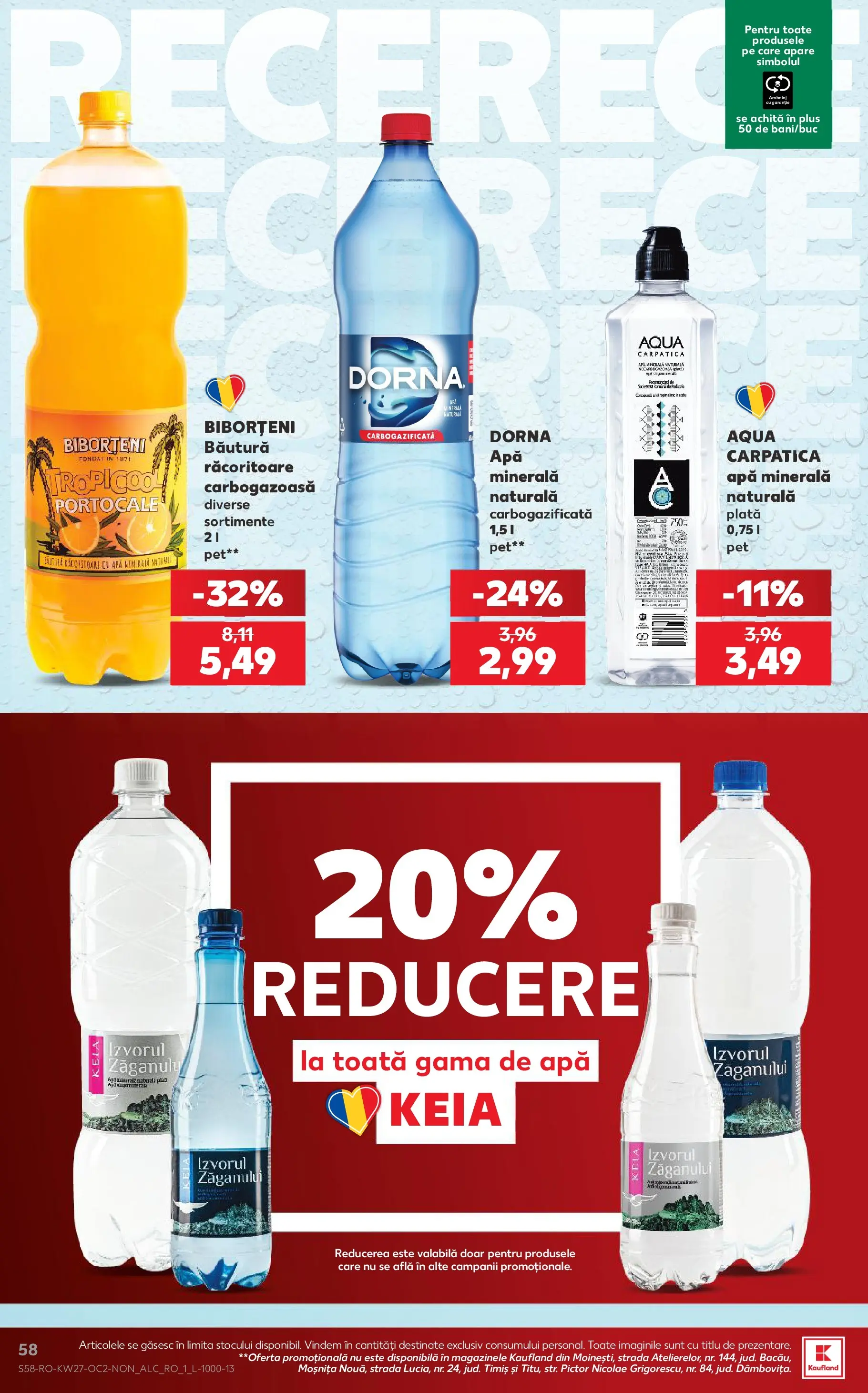 Catalog Kaufland 1 - 6 Iulie 2026 | Pagina 58 | Produse: Yazı tahtası kalemi, Portocale, Apă