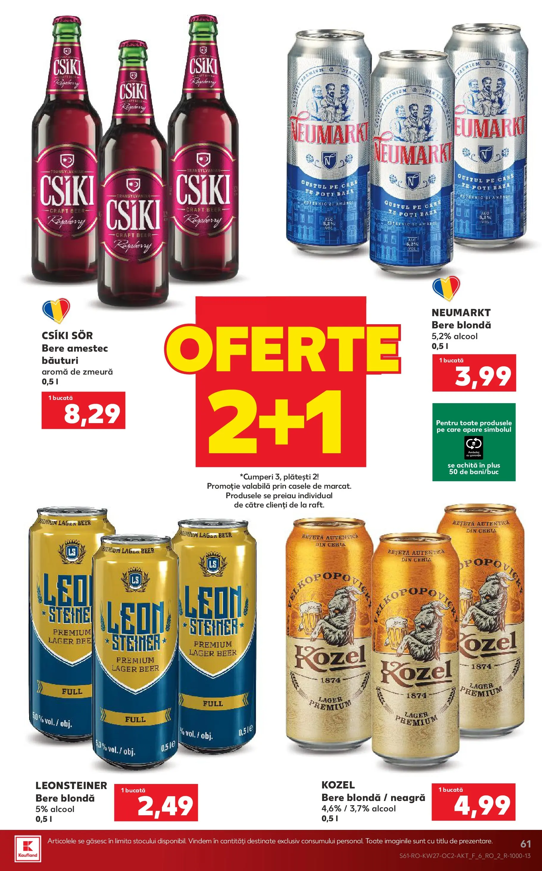 Catalog Kaufland 1 - 6 Iulie 2026 | Pagina 61 | Produse: Zmeură, Bere