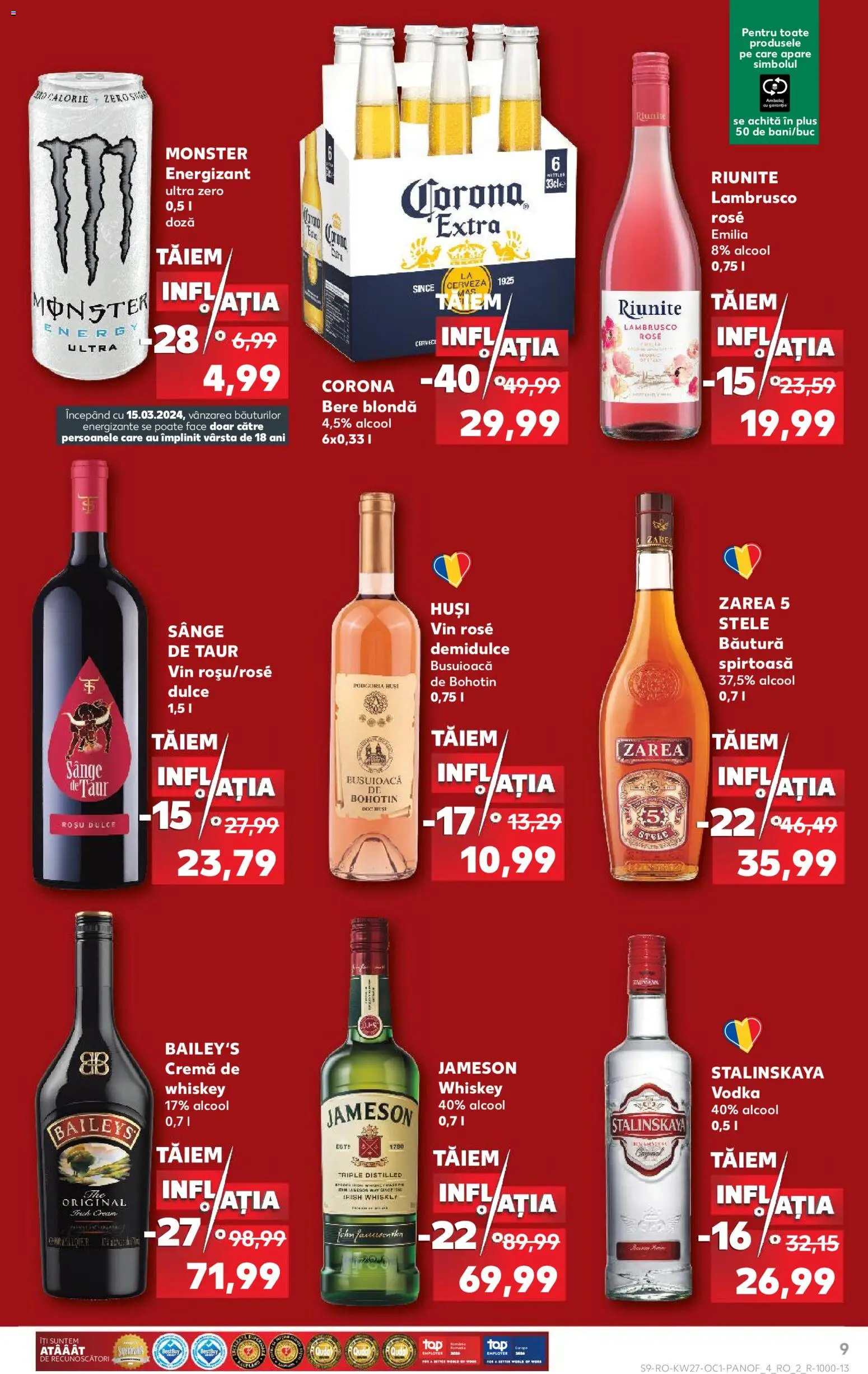 Catalog Kaufland 1 Iulie - 3 August 2026 | Pagina 9 | Produse: Vin, Bere, Vodka, Whiskey