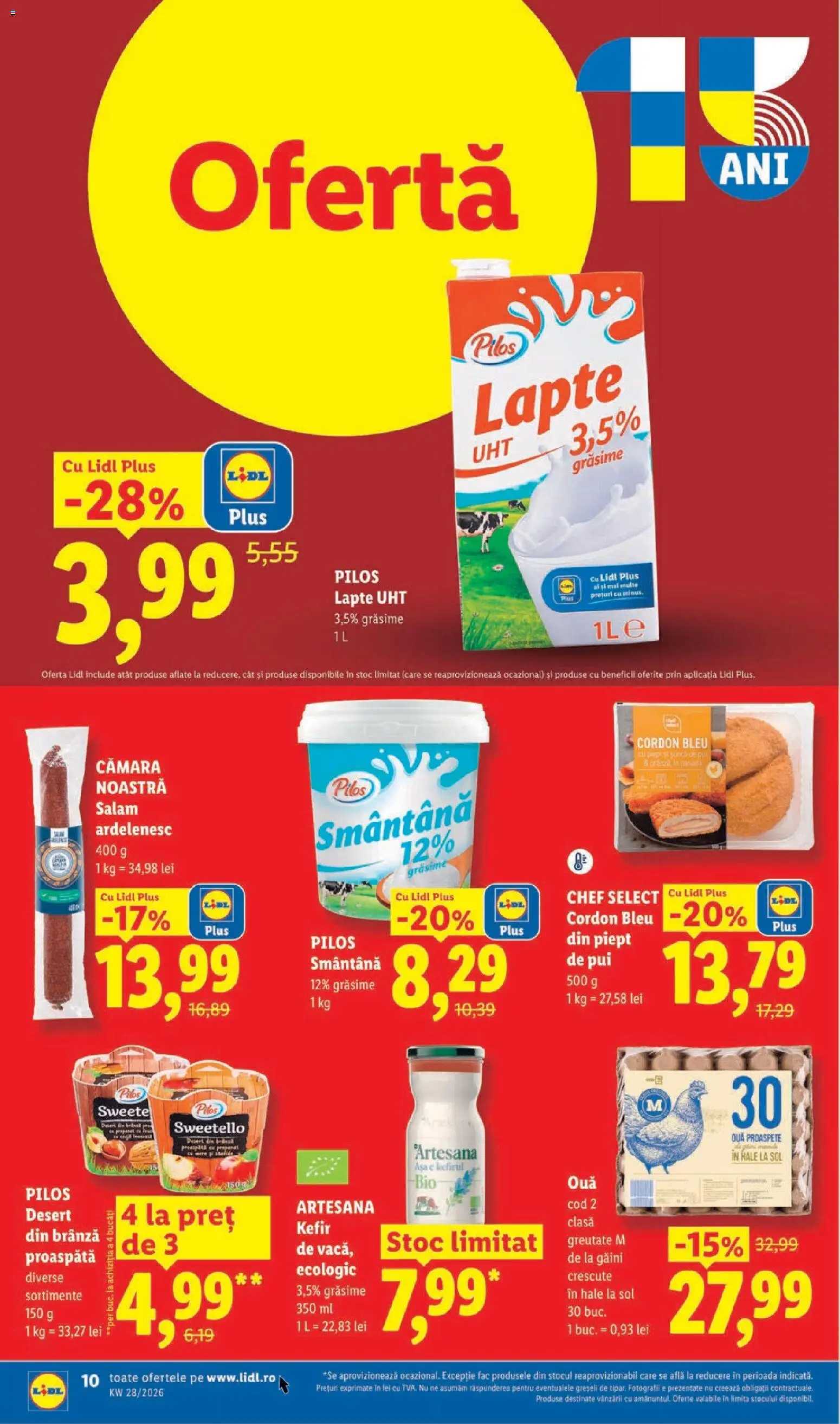 Catalog LIDL 6 - 11 Iulie 2026 | Pagina 10 | Produse: Cordon bleu, Lapte, Salam, Smântână