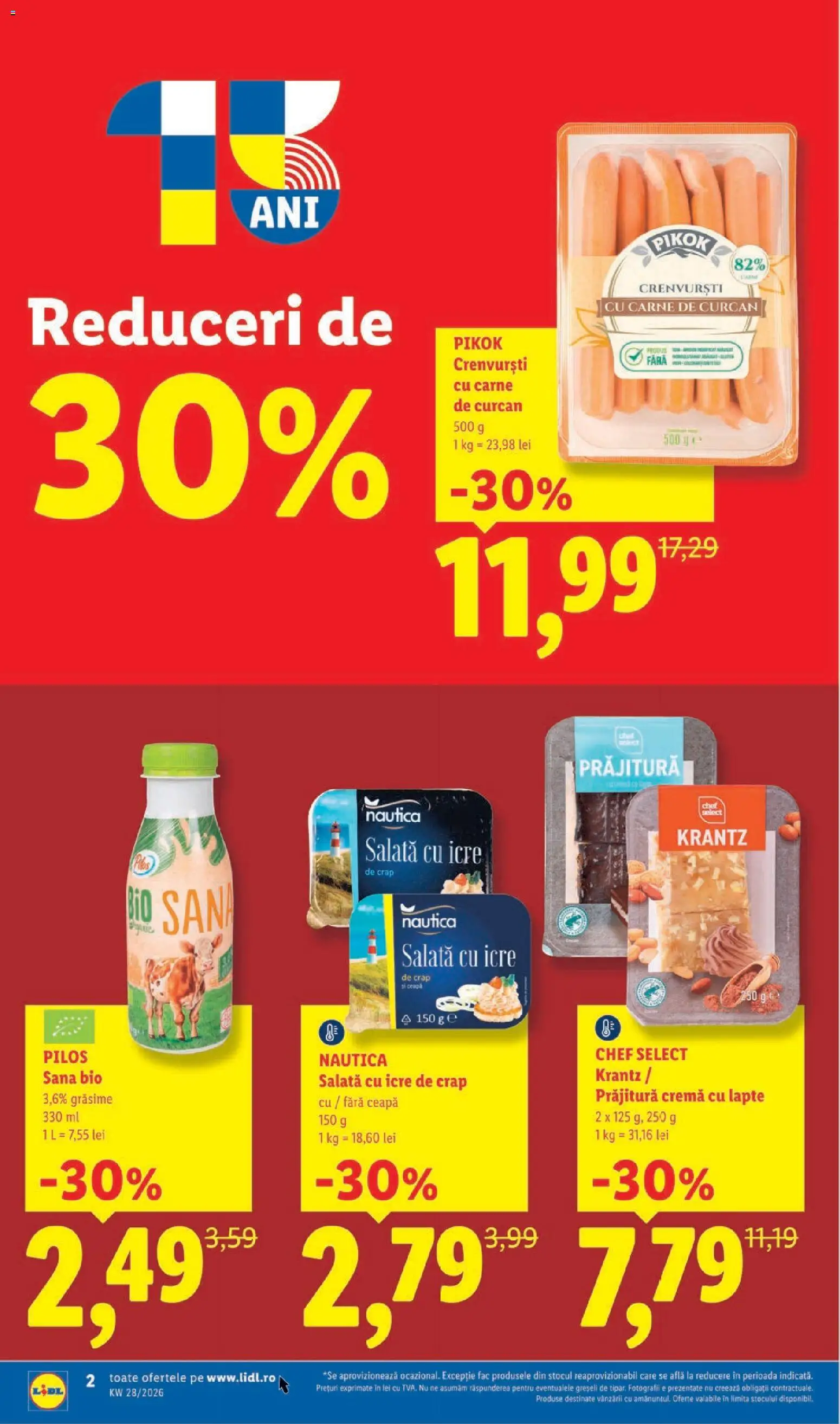 Catalog LIDL 6 - 11 Iulie 2026 | Pagina 2 | Produse: Şerit ödül, Prăjitură, Lapte, Salată