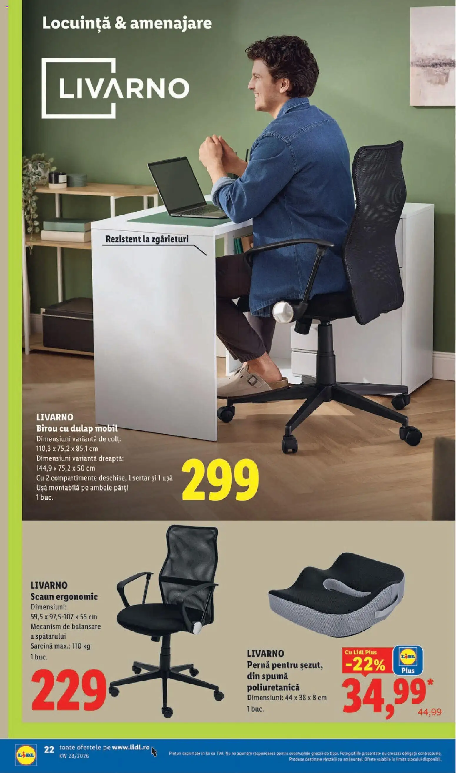 Catalog LIDL 6 - 11 Iulie 2026 | Pagina 22 | Produse: Çikolatalı gofret, Pernă, Scaun, Ușă