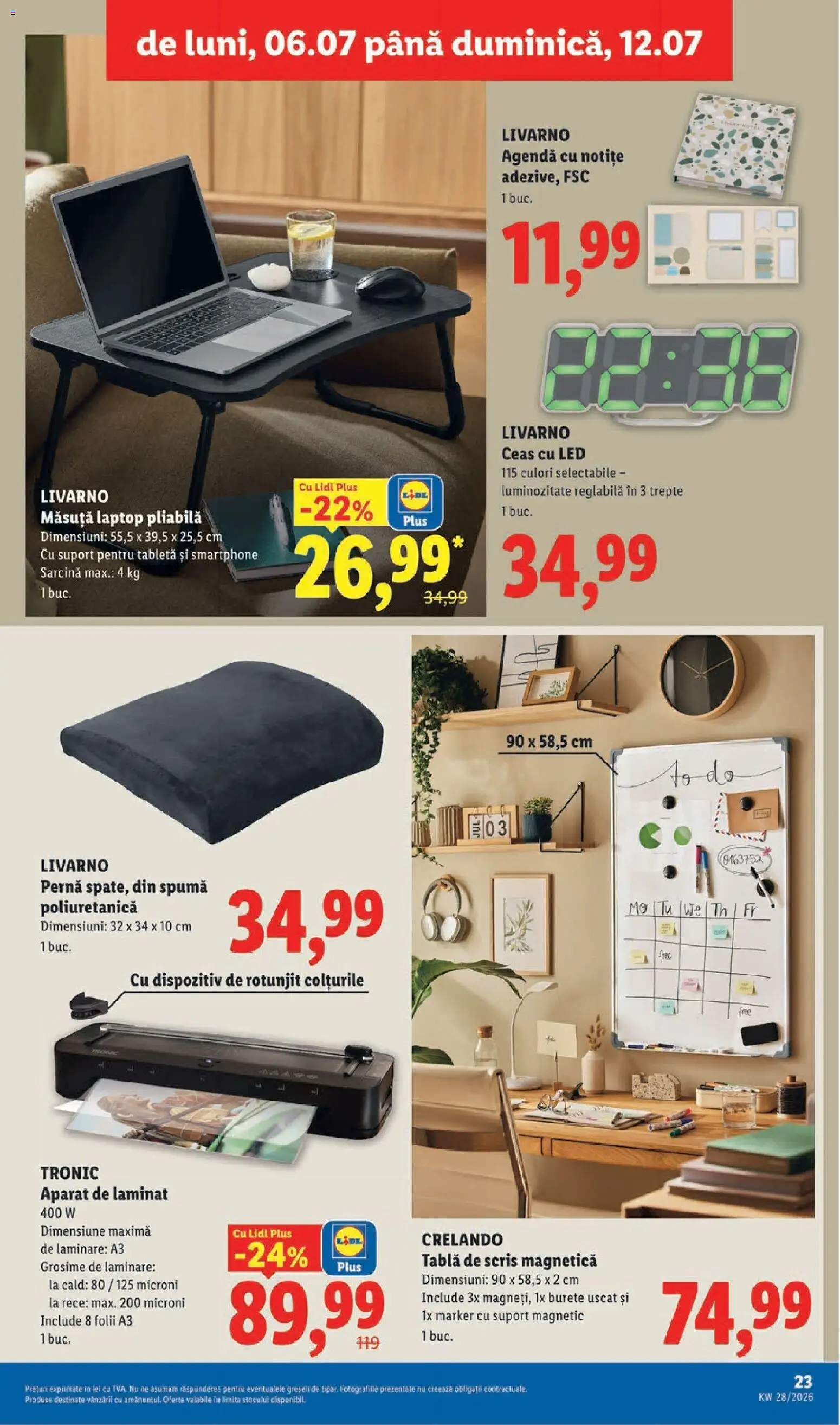 Catalog LIDL 6 - 11 Iulie 2026 | Pagina 23 | Produse: Laptop, Suport magnetic, Pernă, Tablă