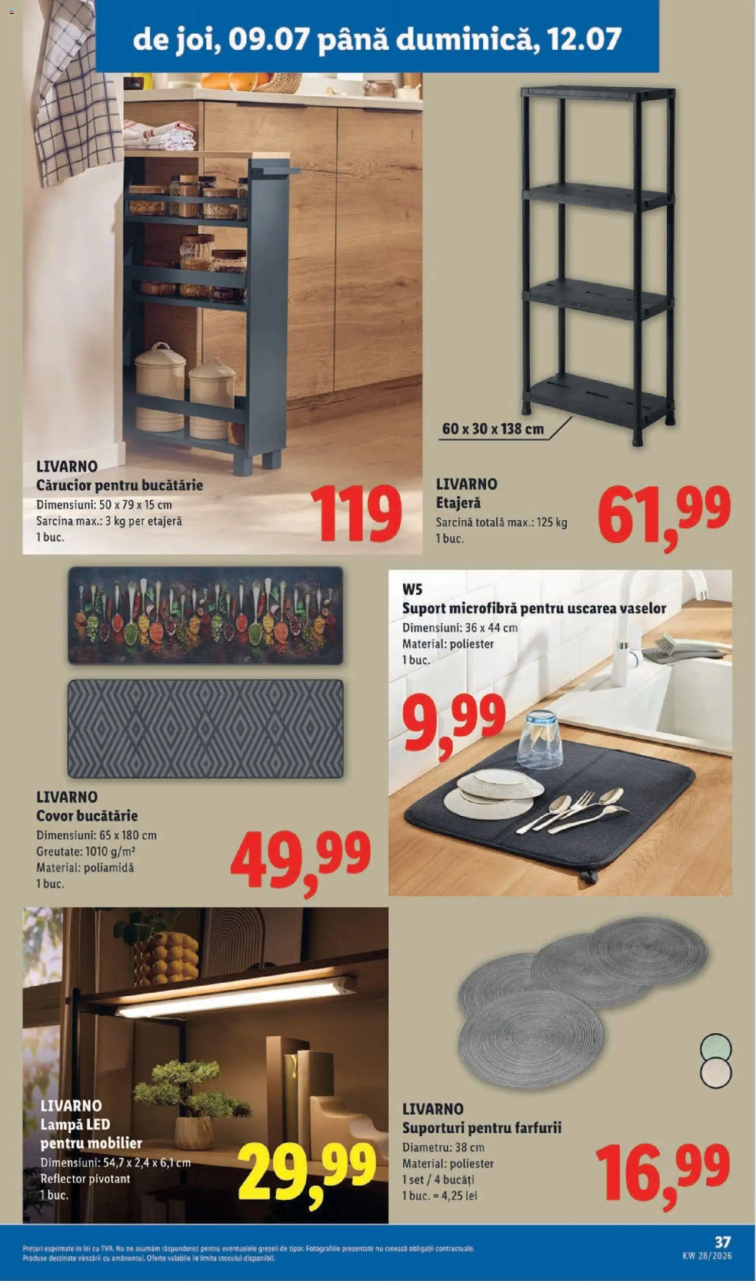Catalog LIDL 6 - 11 Iulie 2026 | Pagina 37 | Produse: Bucătărie, Babak, Covor, Etajeră