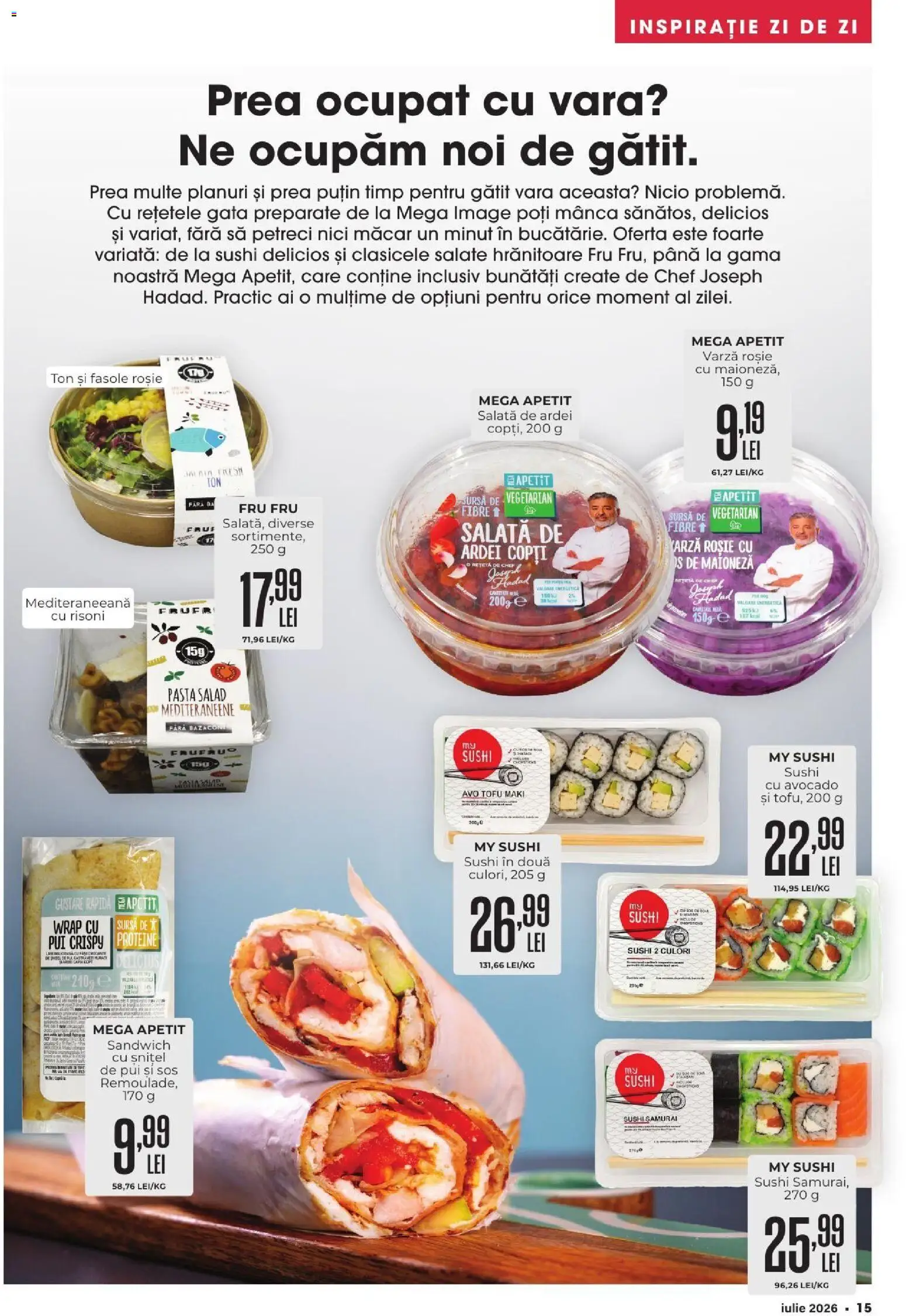 Catalog Mega Image 2 - 27 Iulie 2026 | Pagina 15 | Produse: Masaüstü kılıfı, Ardei, Salată, Maioneză
