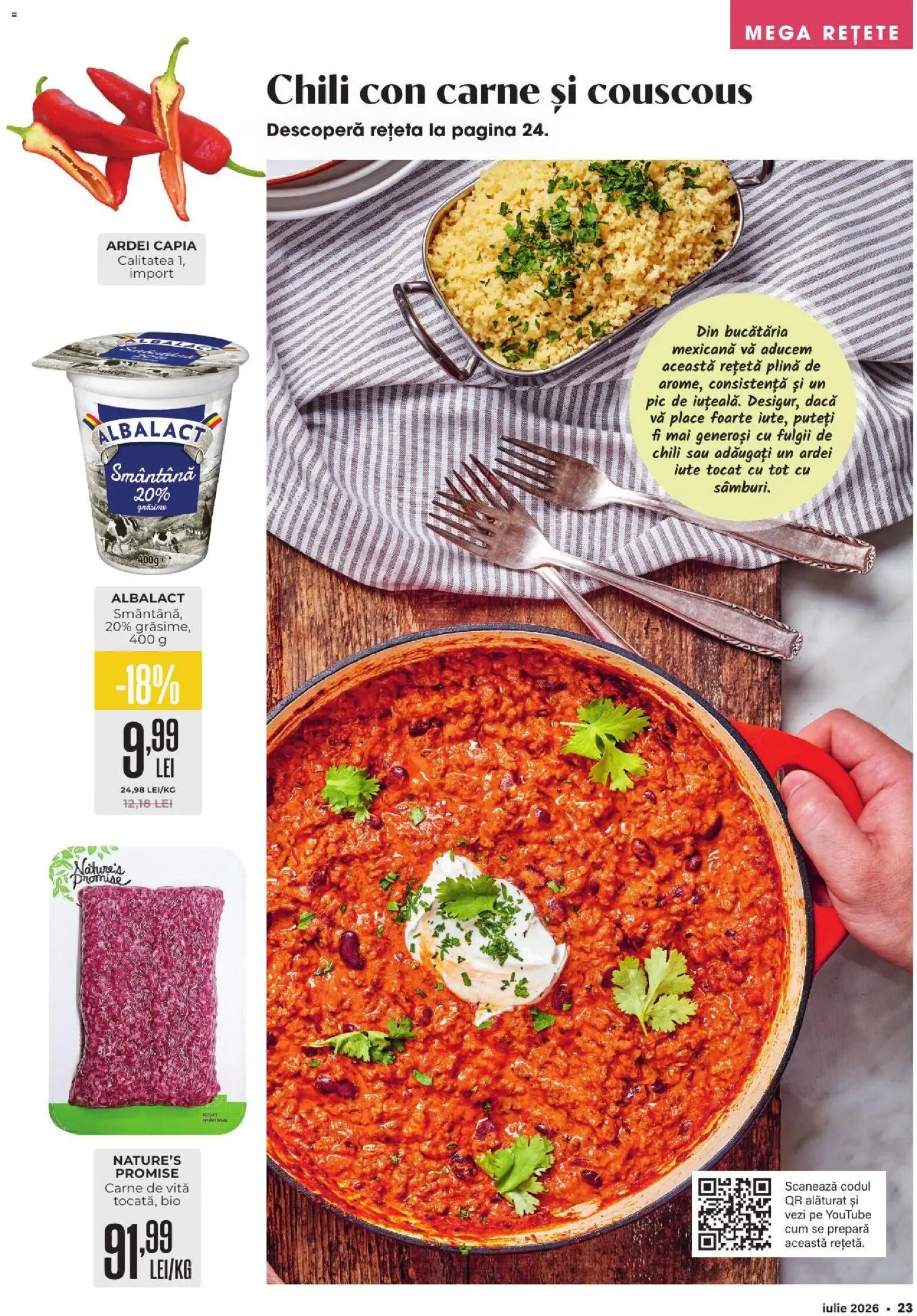 Catalog Mega Image 2 - 27 Iulie 2026 | Pagina 23 | Produse: Şerit ödül, Ardei, Carne De Vită, Smântână
