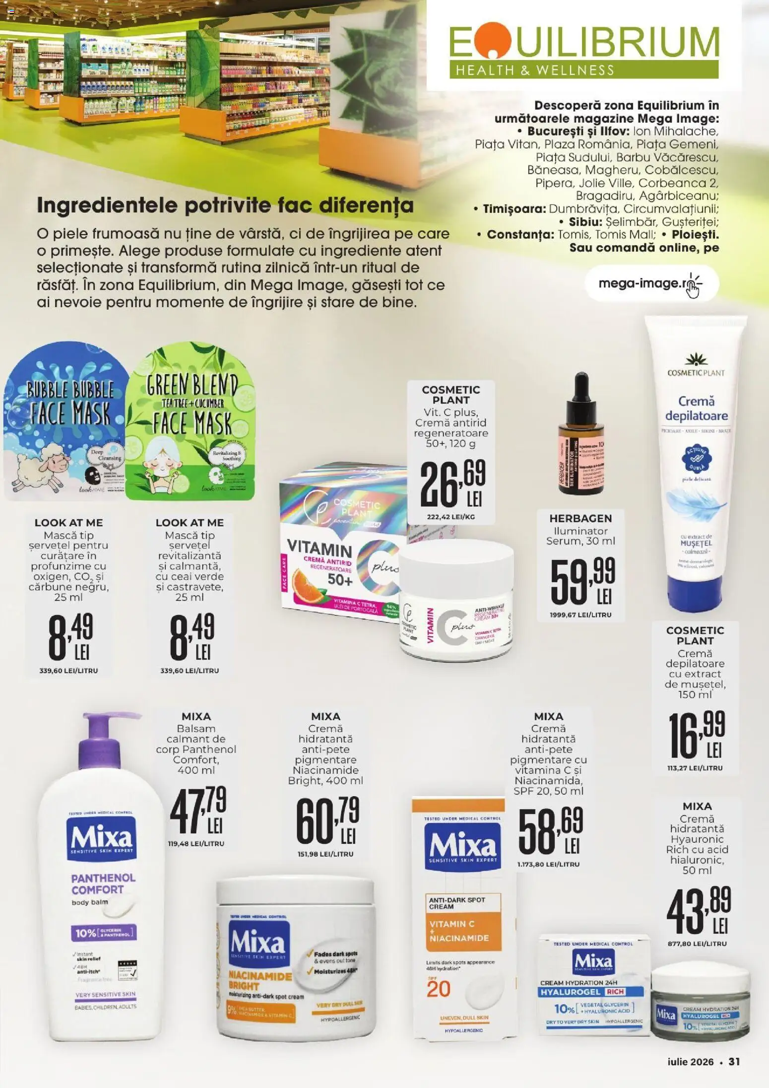 Catalog Mega Image 2 - 27 Iulie 2026 | Pagina 31 | Produse: Body, Iluminator, Cremă, Ulei