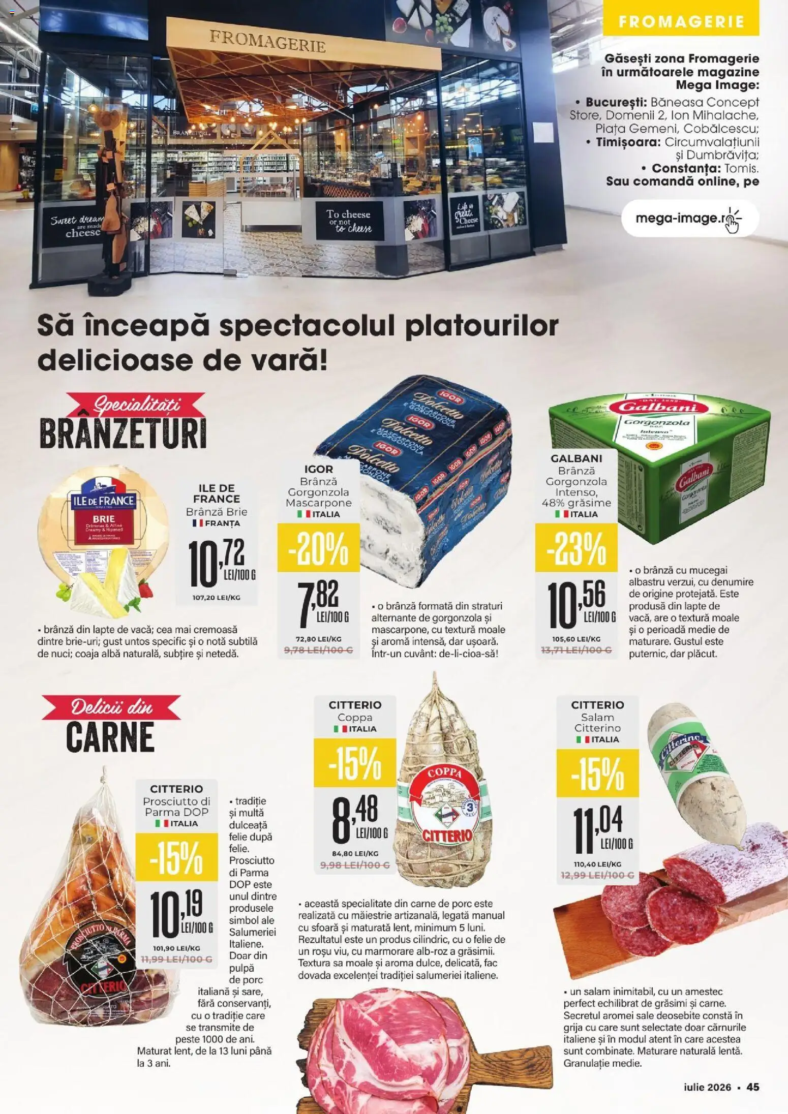 Catalog Mega Image 2 - 27 Iulie 2026 | Pagina 45 | Produse: Lapte, Brânză cu mucegai, Salam, Carne De Porc