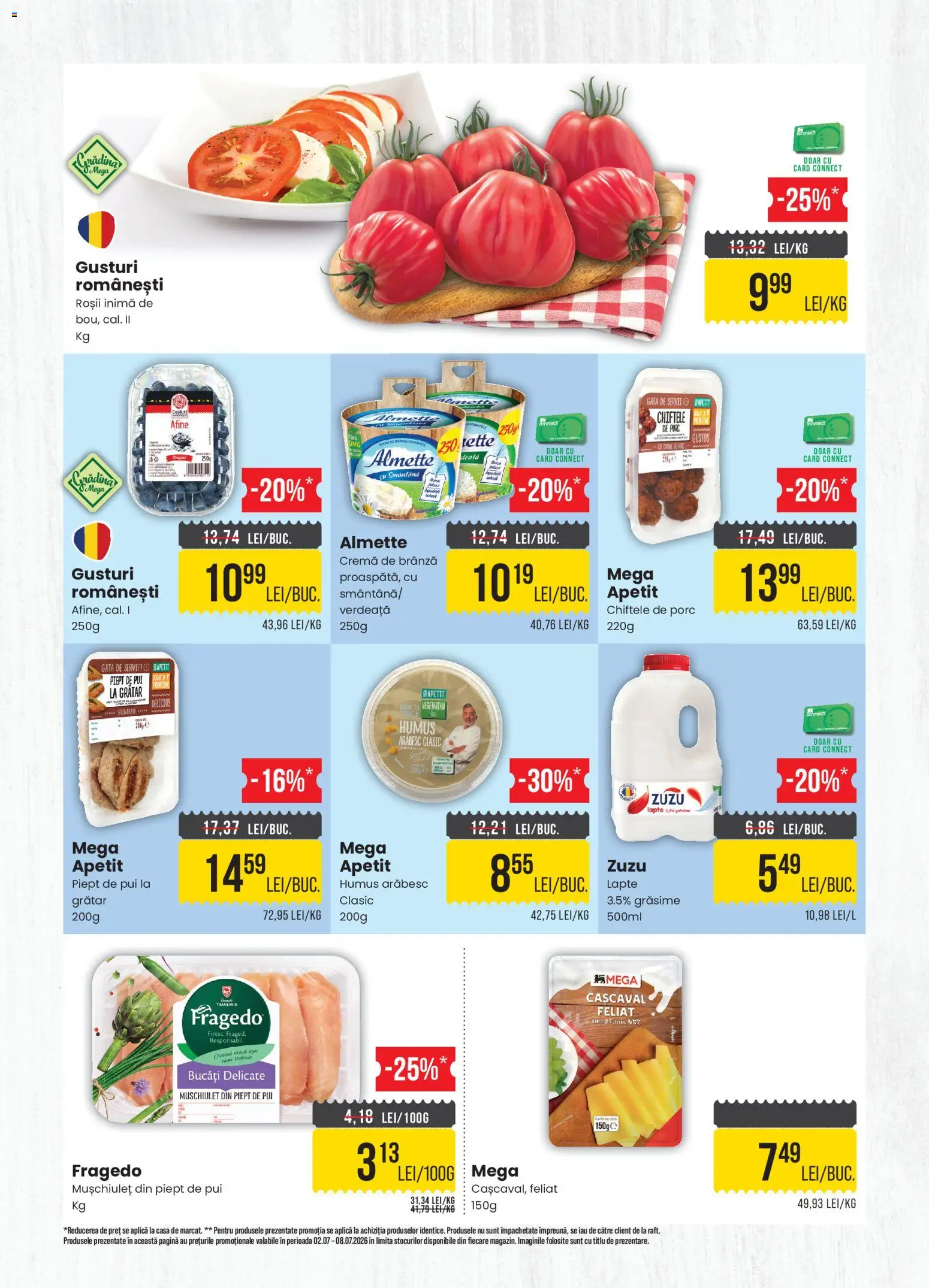 Catalog Mega Image 2 - 7 Iulie 2026 | Pagina 2 | Produse: Masaüstü kılıfı, Brânză, Humus, Chiftele