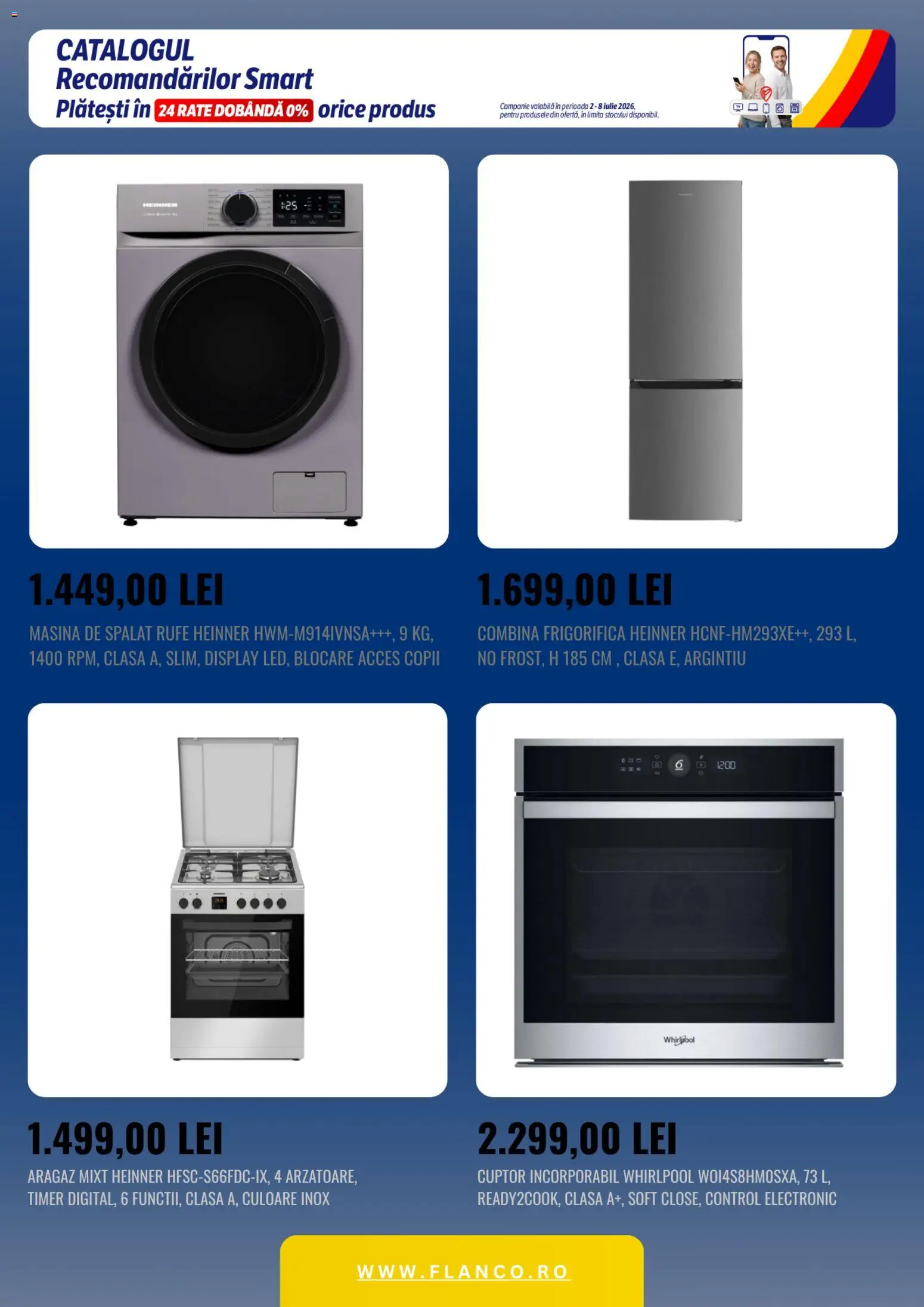 Catalog Flanco 2 - 7 Iulie 2026 | Pagina 2 | Produse: Mașină De Spălat, Cuptor, Aragaz, Combină frigorifică