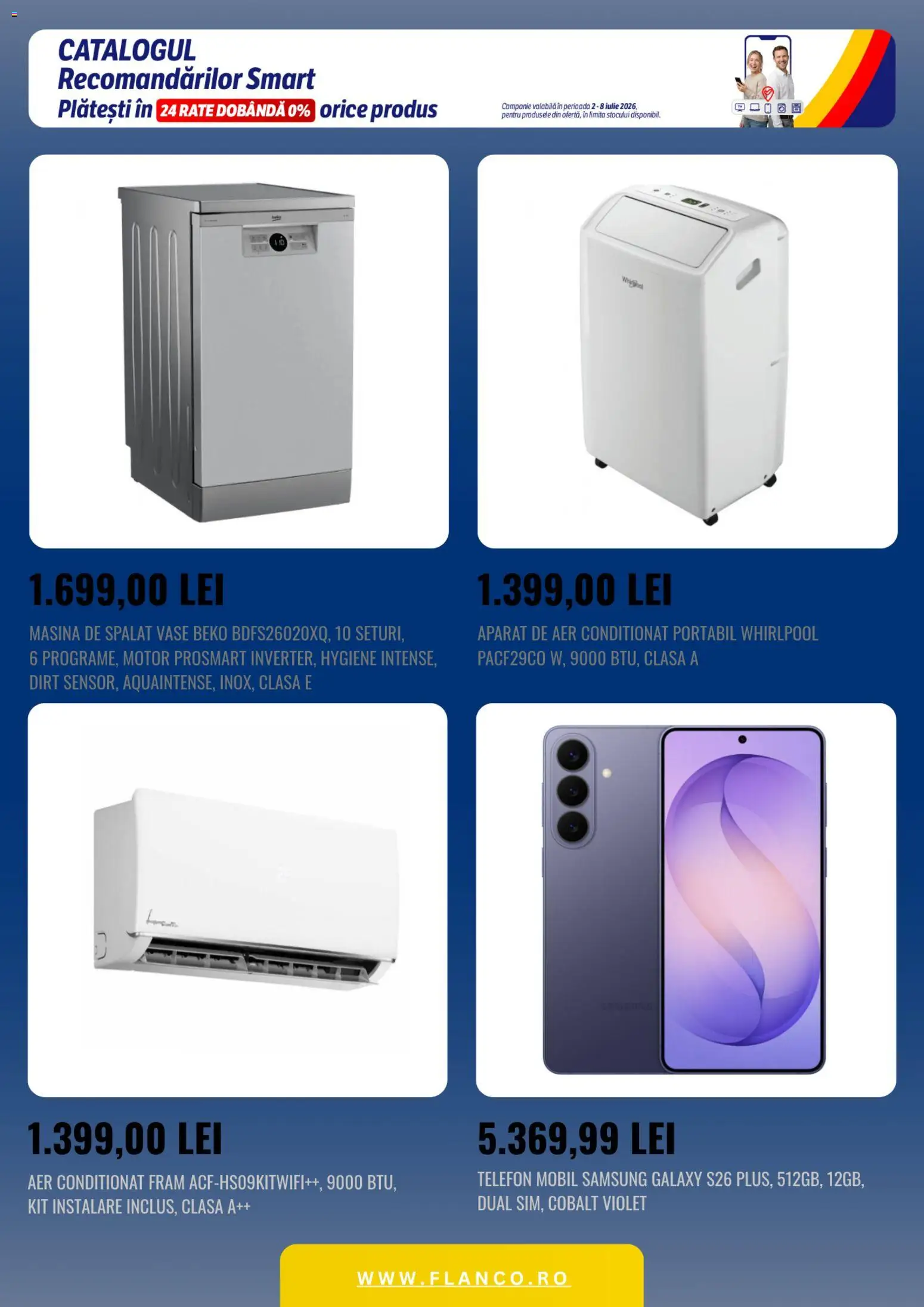 Catalog Flanco 2 - 7 Iulie 2026 | Pagina 3 | Produse: Telefon, Mașină De Spălat, Mașină De Spălat Vase, Aer Condiționat