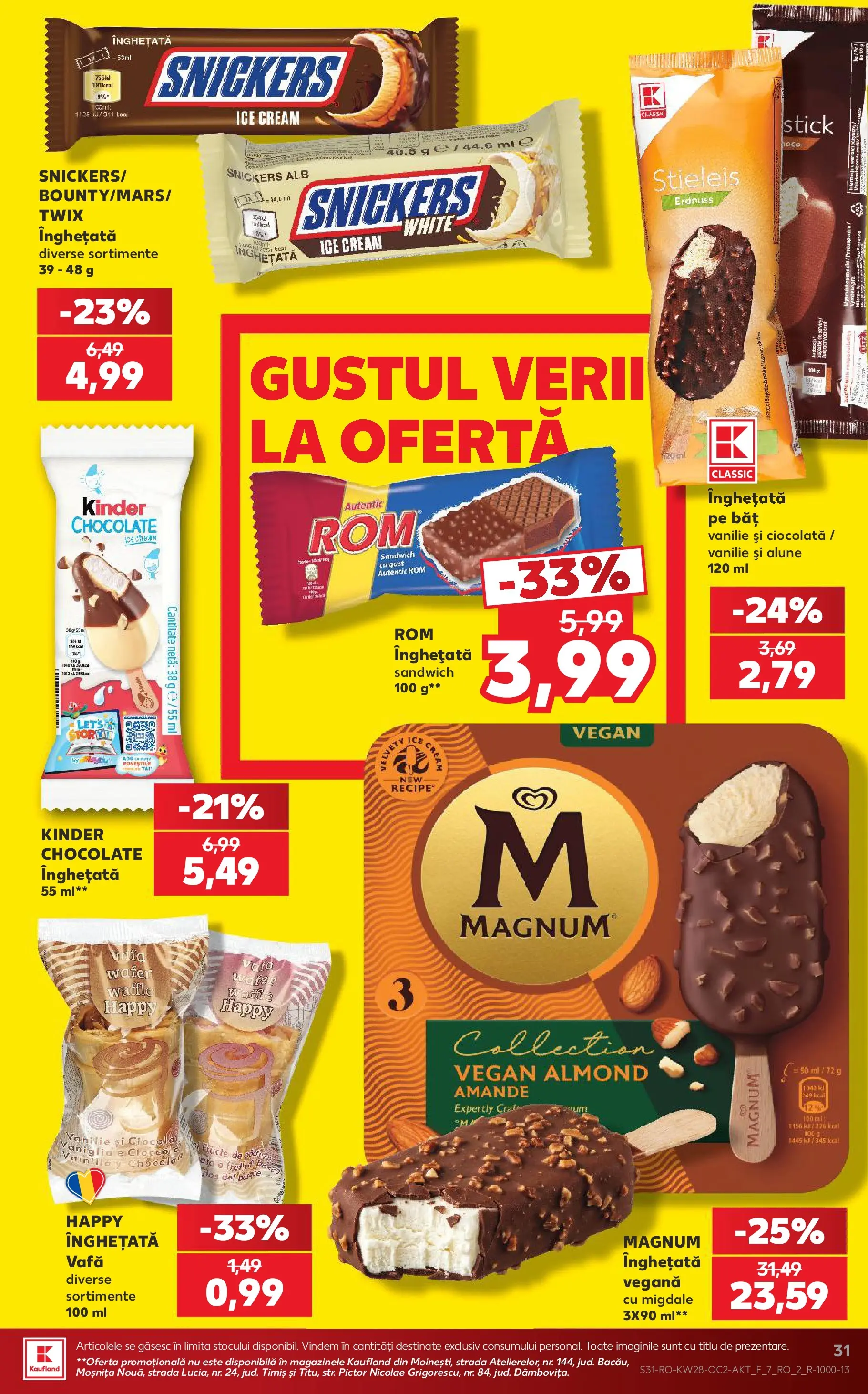 Catalog Kaufland 8 - 13 Iulie 2026 | Pagina 31 | Produse: Migdale, Alune, Ciocolată, Înghețată