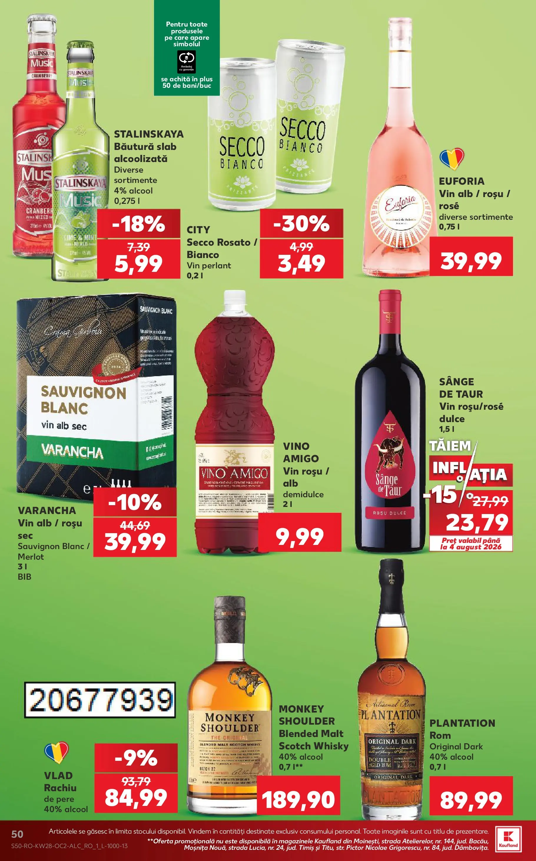 Catalog Kaufland 8 - 13 Iulie 2026 | Pagina 50 | Produse: Lime, Vin